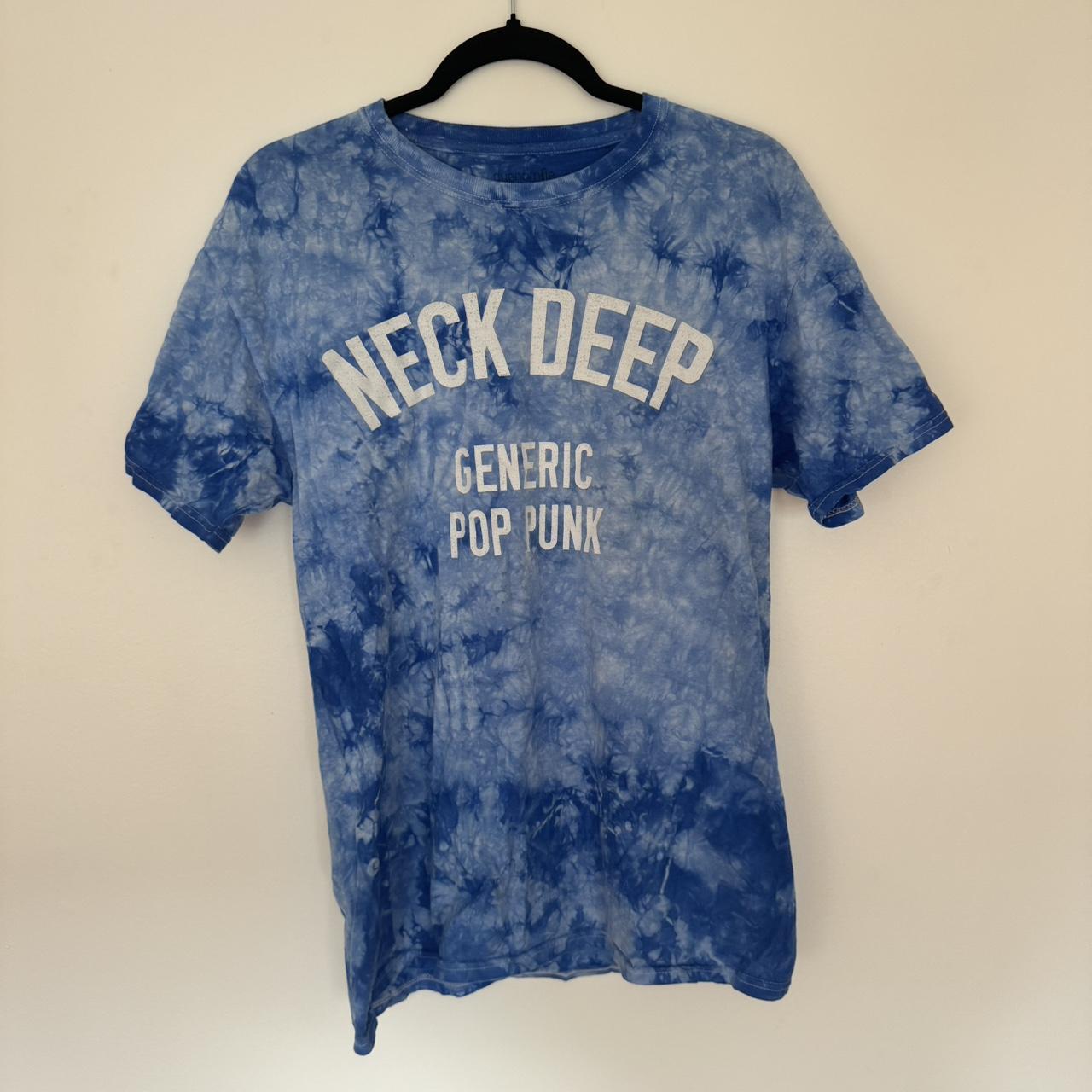 Neck deep light blue tie dye wash t shirt | Depop