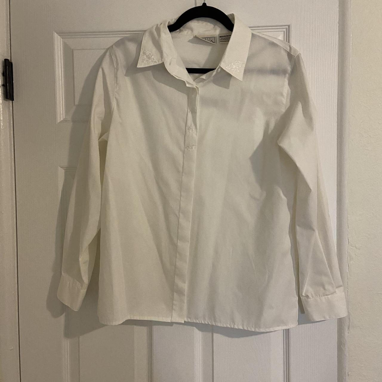 Djerf Avenue Women's White Blouse | Depop