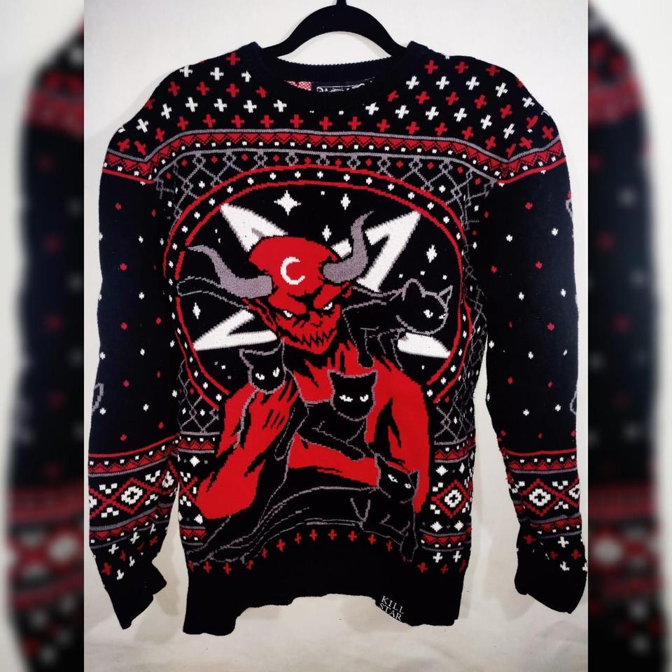 Feline festive knit sweater sale