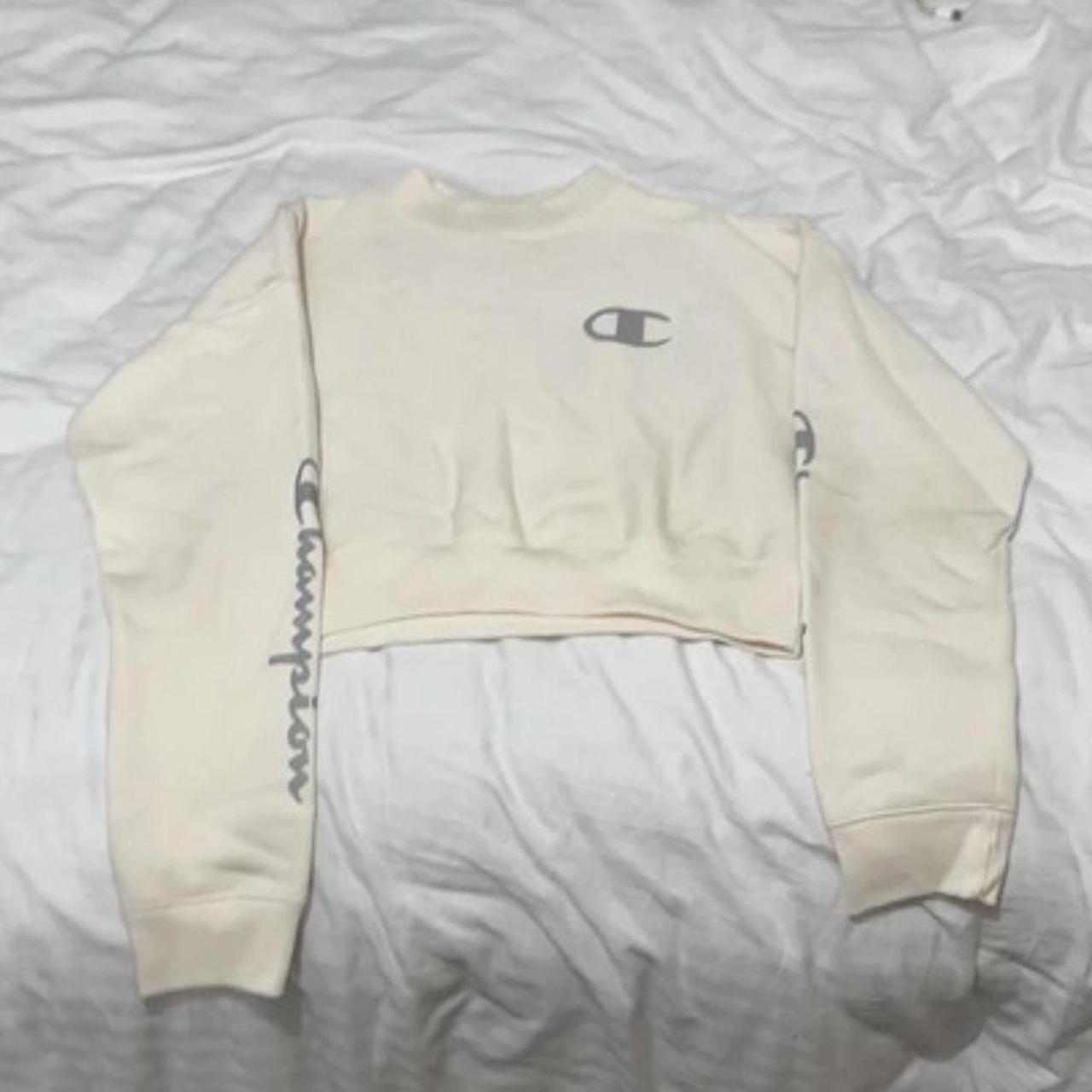 Champion white cropped sweater hotsell