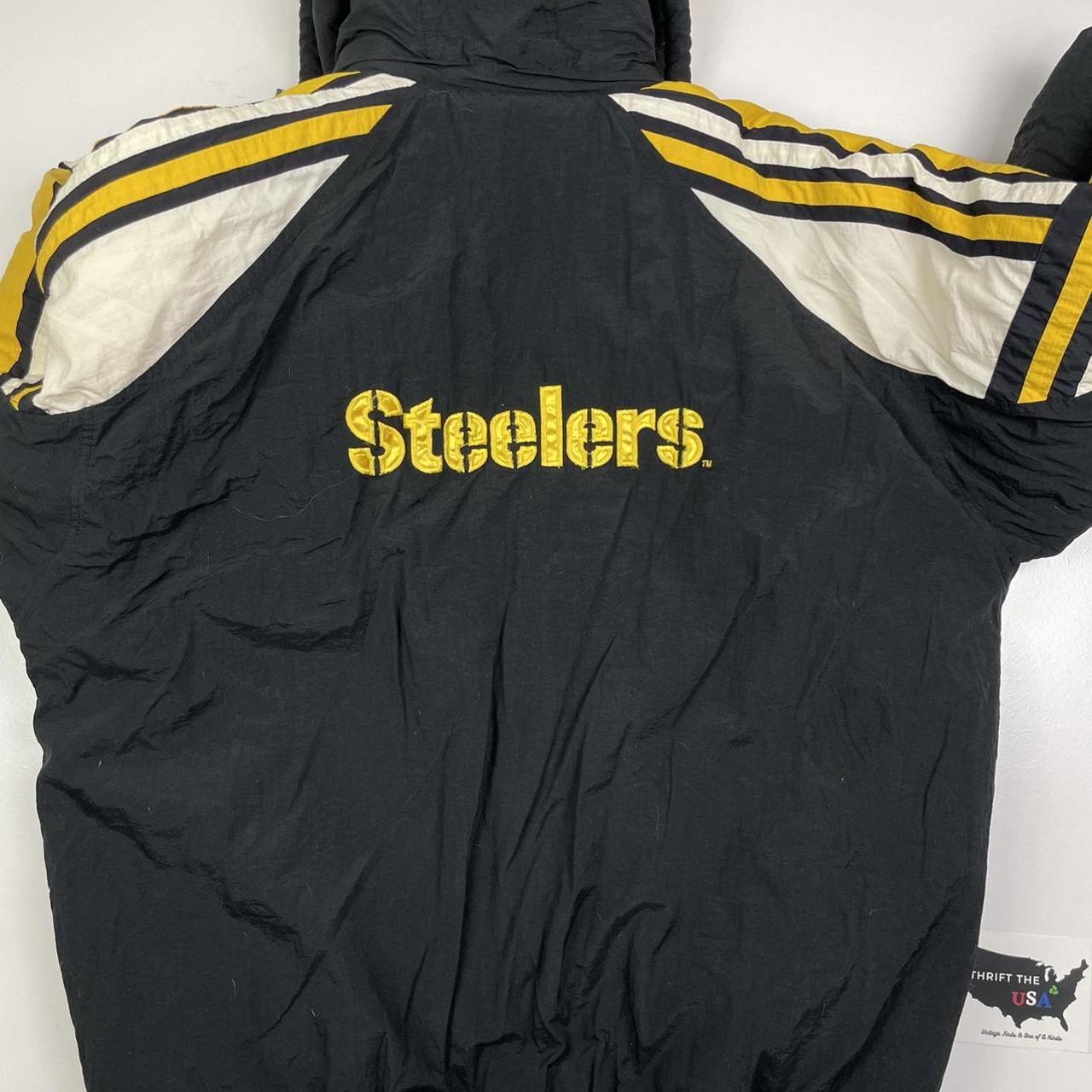 Used Thrift Steelers Jacket, Yellow, Medium