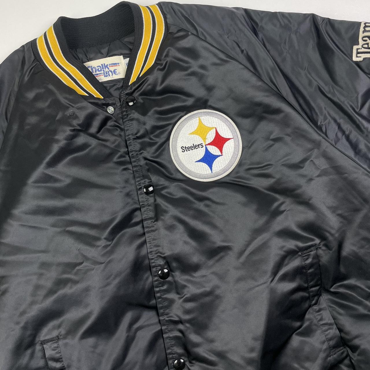 Used Thrift Steelers Jacket, Yellow, Medium