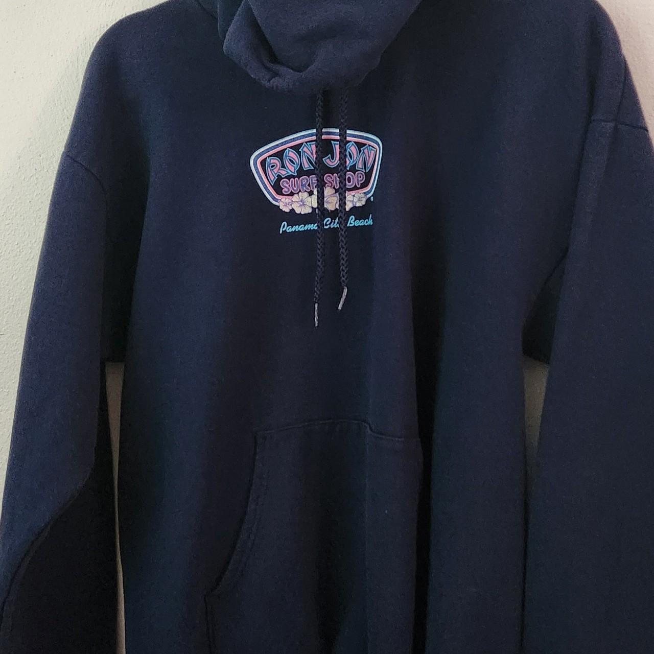 Navy Blue/Dark Purple Ron Jon Hooded Sweatshirt... - Depop