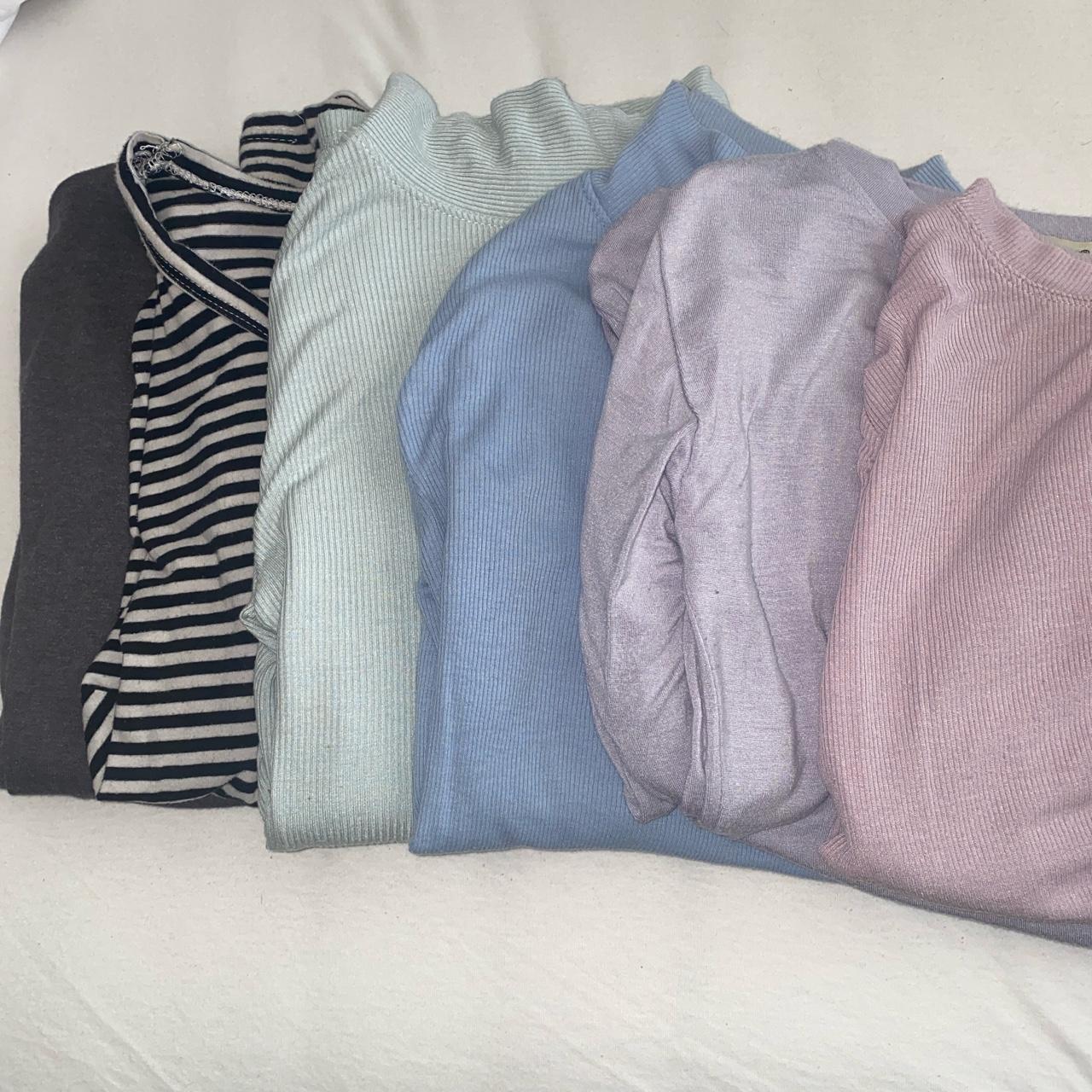 💗 pastel /solid/ striped color fitted long sleeve... - Depop