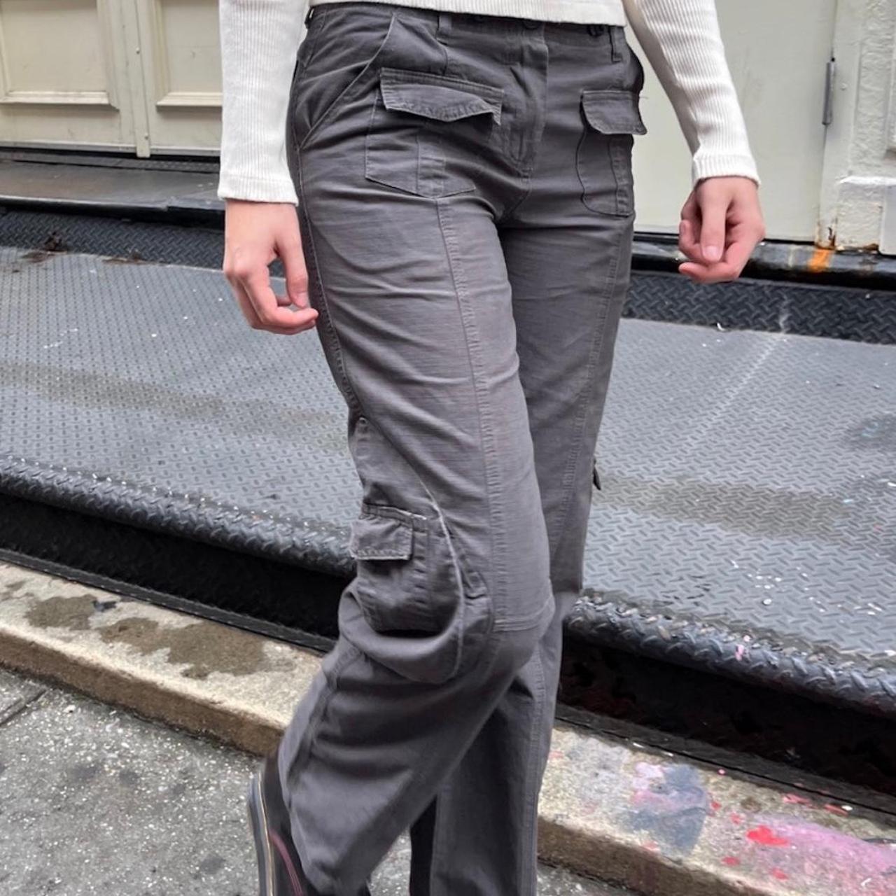 Brandy Melville Kim Cargo Pants in Dark Grey.... Depop