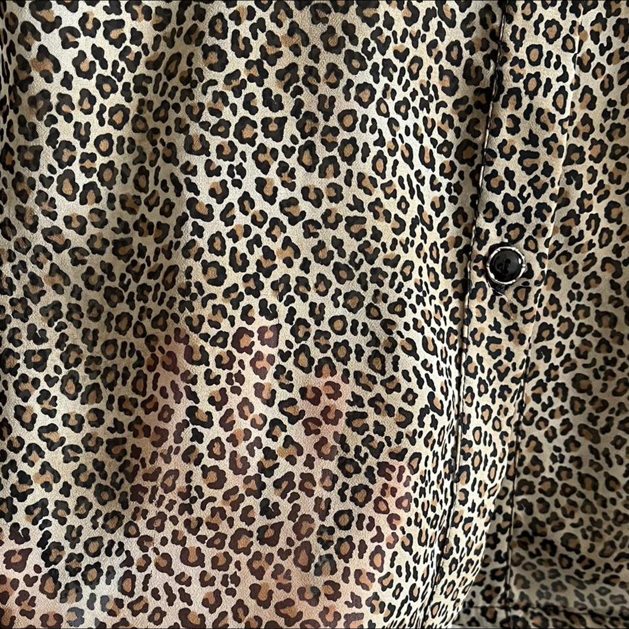 VINTAGE SHEER LEOPARD PRINT SHIRT SIZE 8 J’adore... - Depop