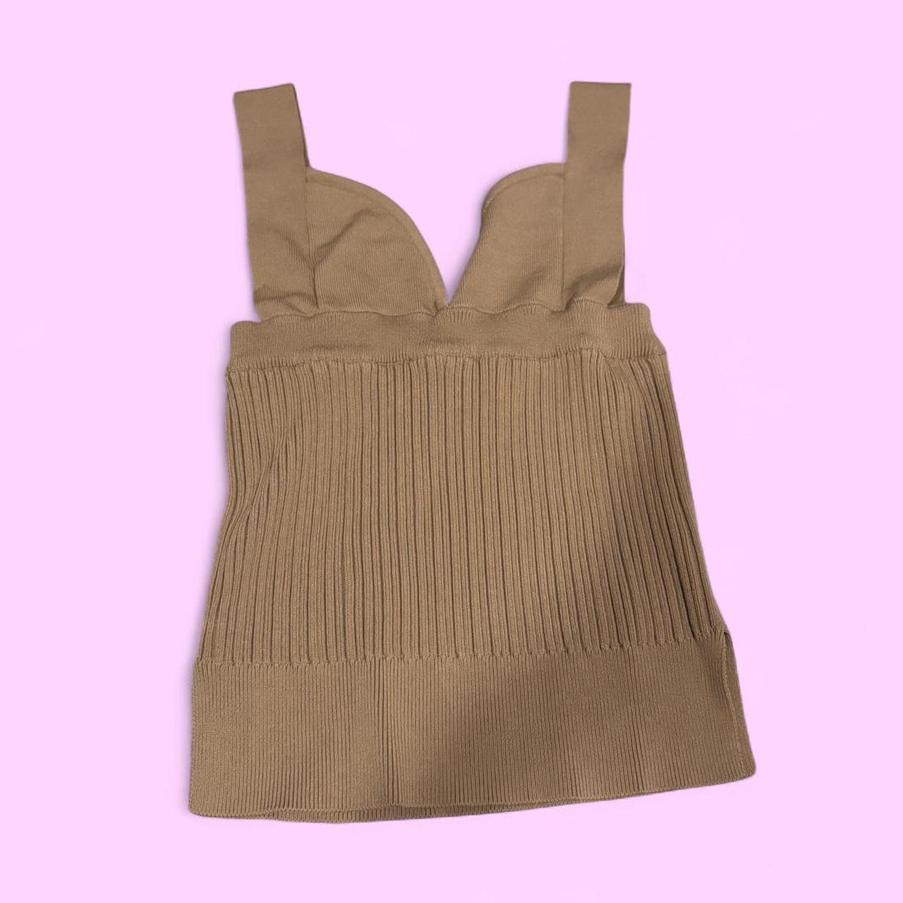 Women's Crop top - Tan - S – Tan ribbed top size … - image 1