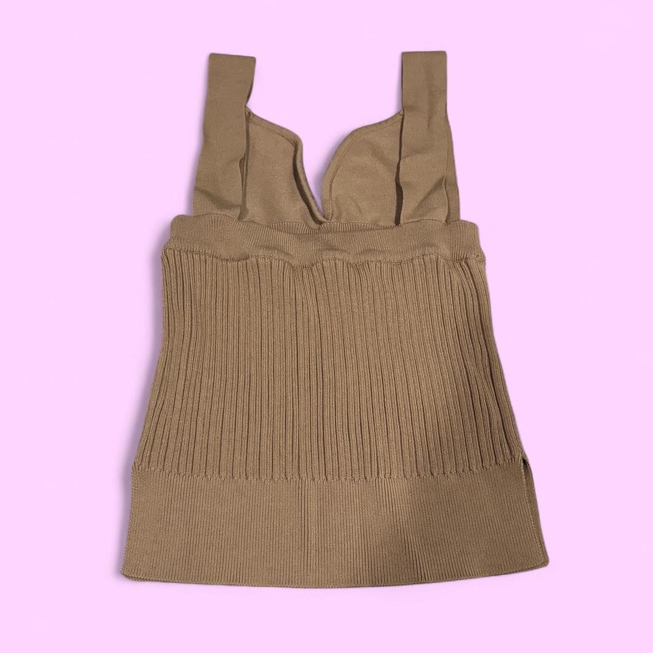 Women's Crop top - Tan - S – Tan ribbed top size … - image 2