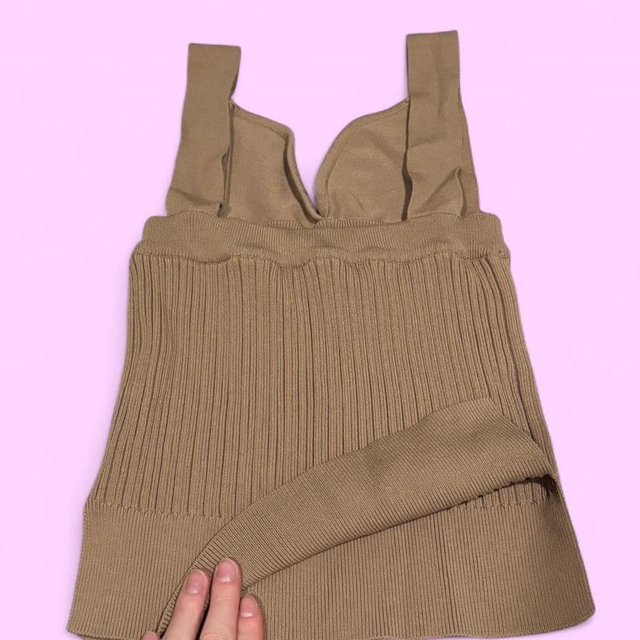 Women's Crop top - Tan - S – Tan ribbed top size … - image 3