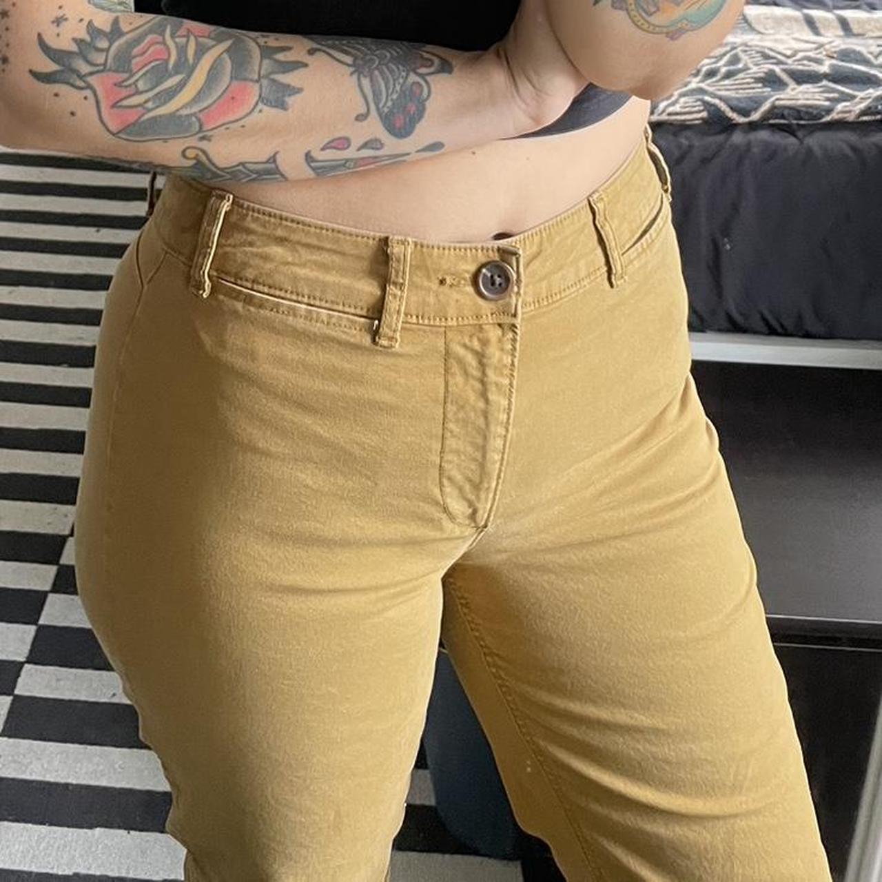 GAP yellow girlfriend chino pants slacks Super - Depop