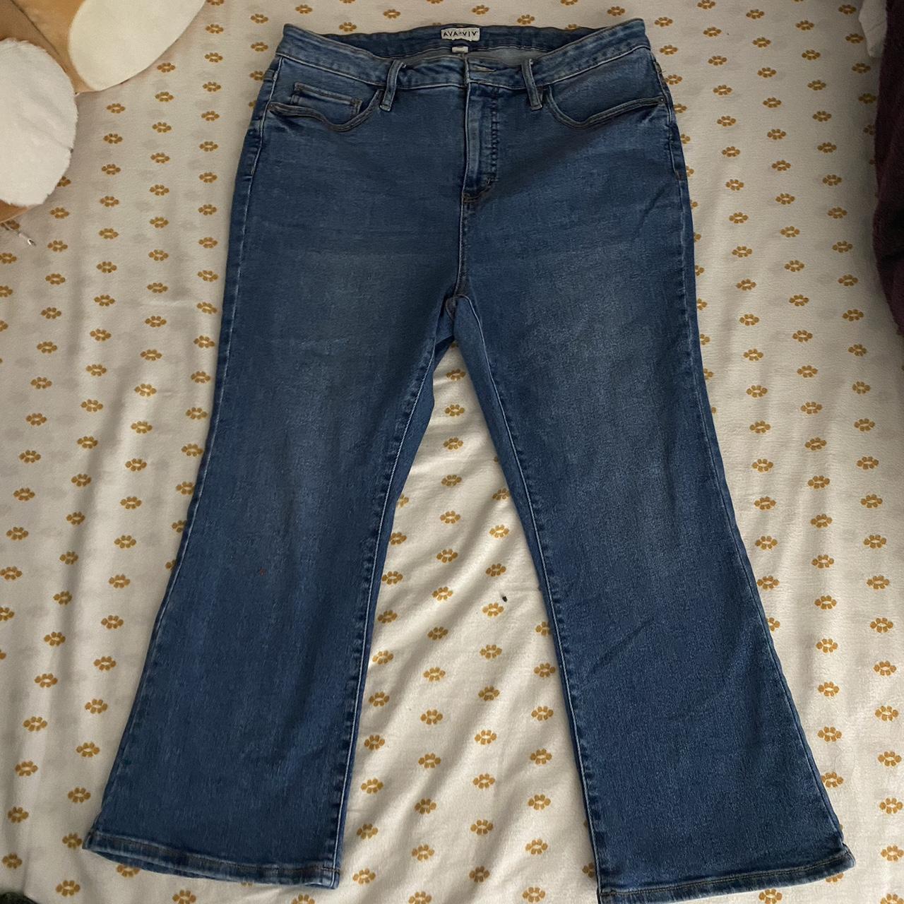 Ava & Viv Women's Navy and Blue Jeans | Depop