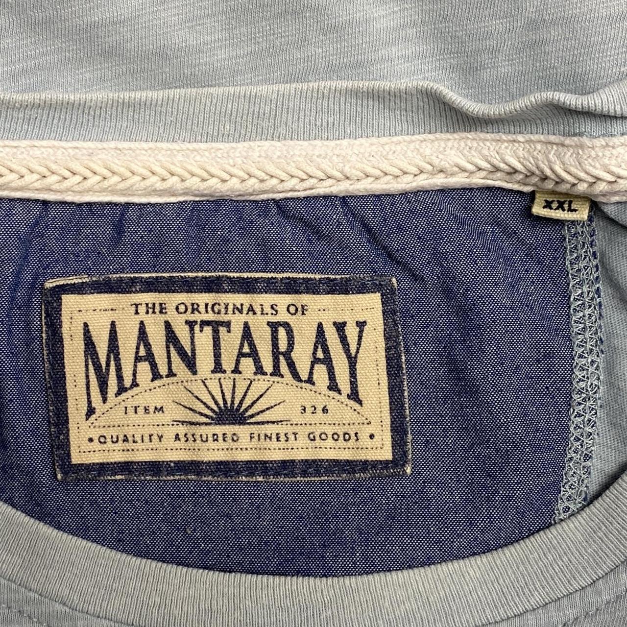 MANTARAY XXL Blue T Shirt Patterned short sleeved... - Depop