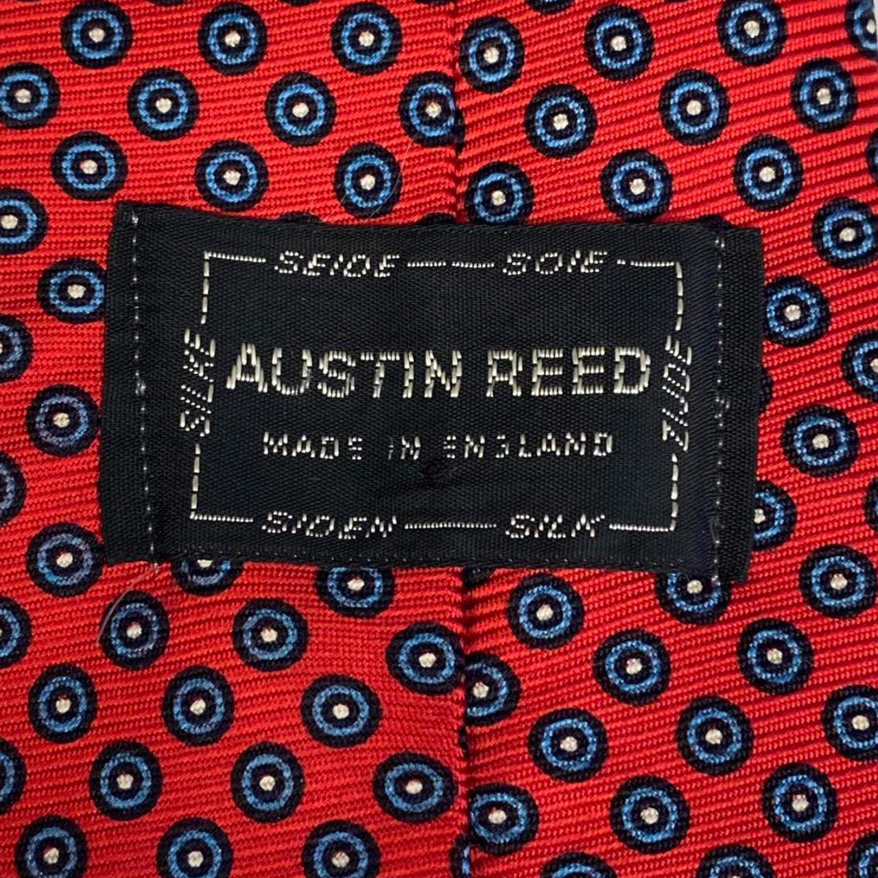 AUSTIN REED Men's Red With Circle Patterned 100%... - Depop