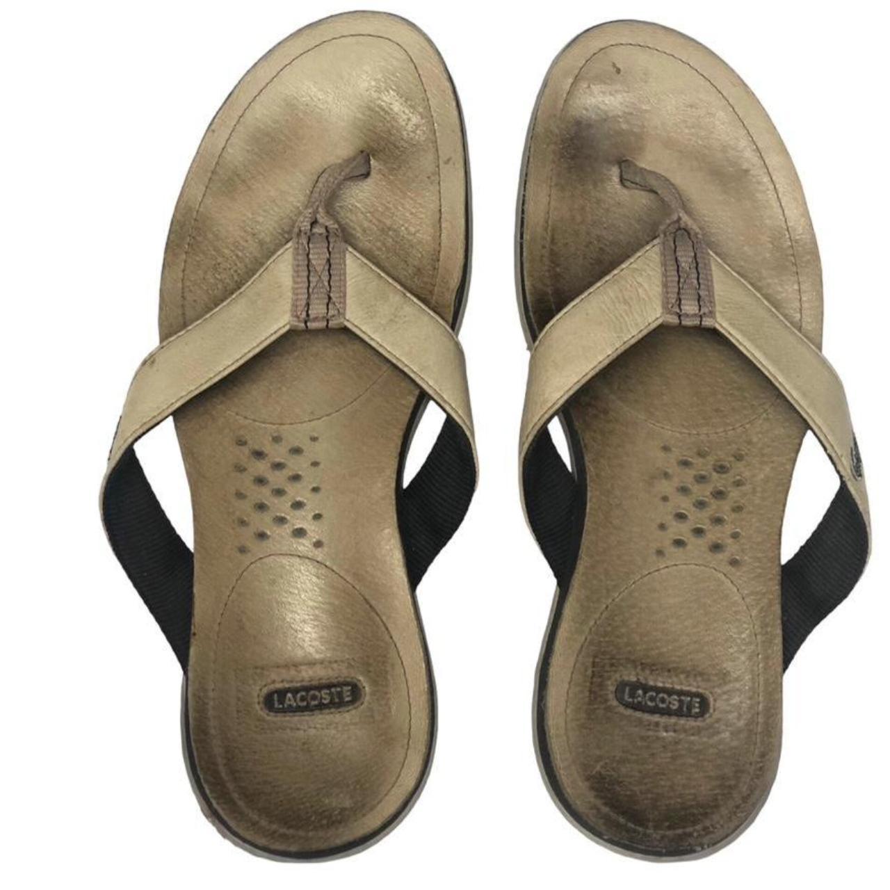 Lacoste leather deals flip flops