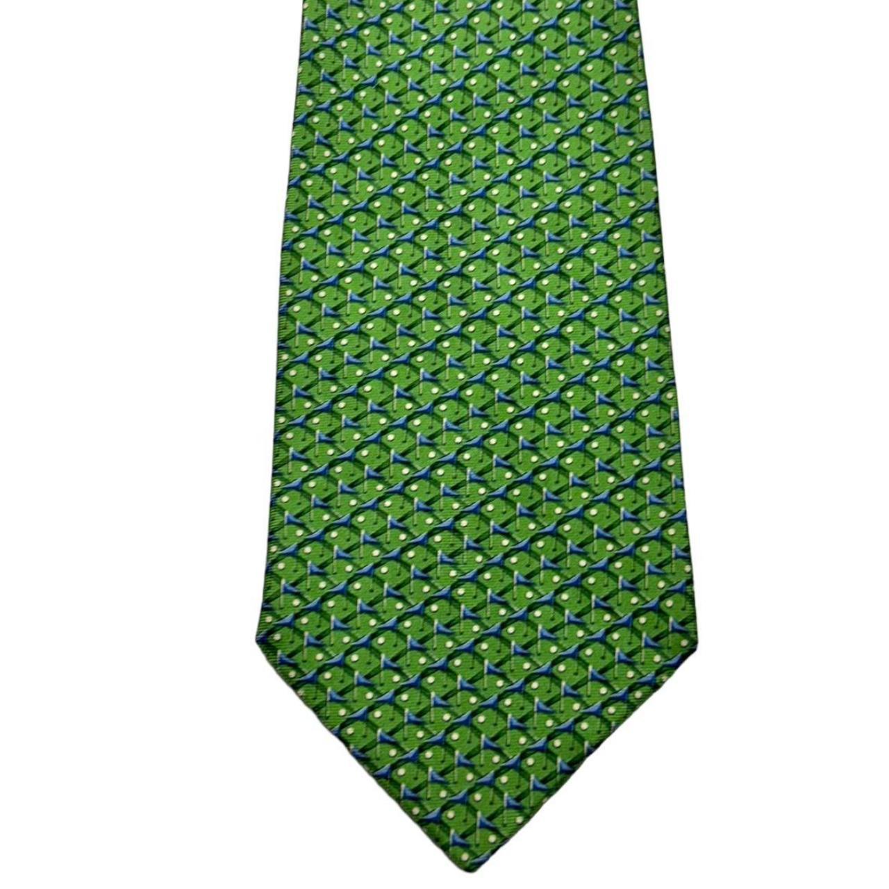 RODERICK CHARLES London Green Patterned Tie 100%... - Depop