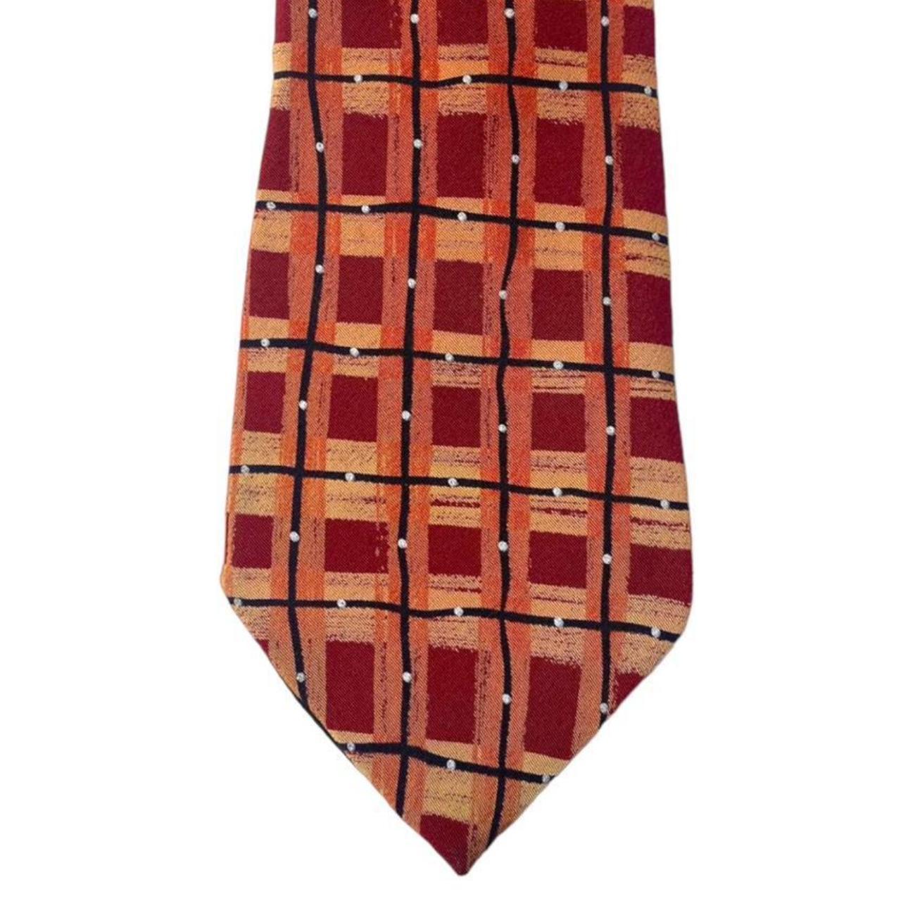 HUGO BOSS orange check Tie Mens Condition - used... - Depop