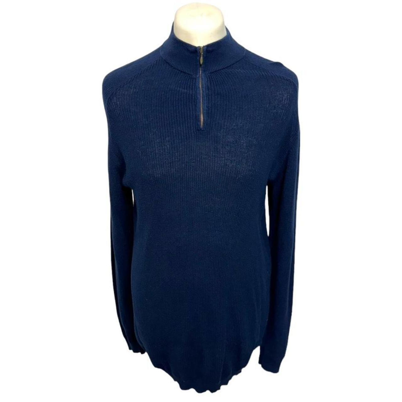 PAUL COSTELLOE Medium Navy 1/4 Zip Jumper... - Depop