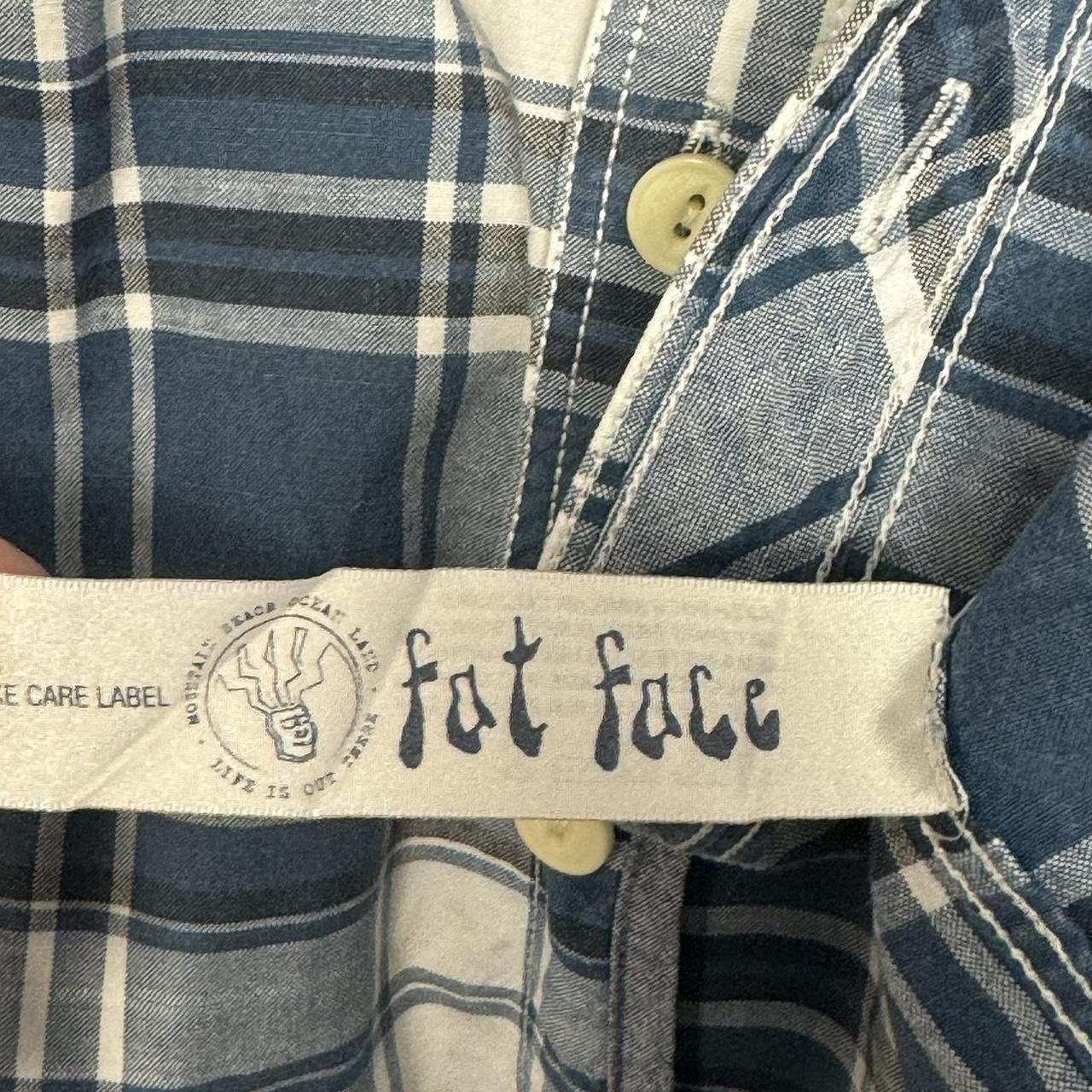 FATFACE Small CLASSIC FIT Fit Blue Check Shirt Short... - Depop