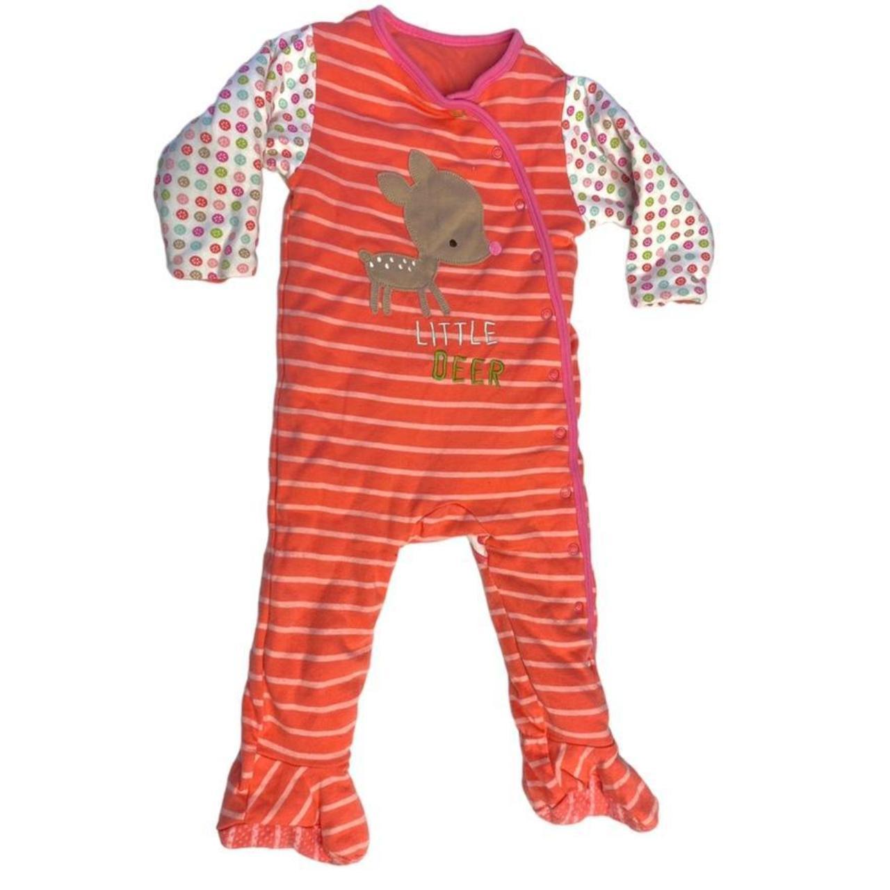 MOTHERCARE 12-18 MONTHS Orange Striped Sleepsuit... - Depop