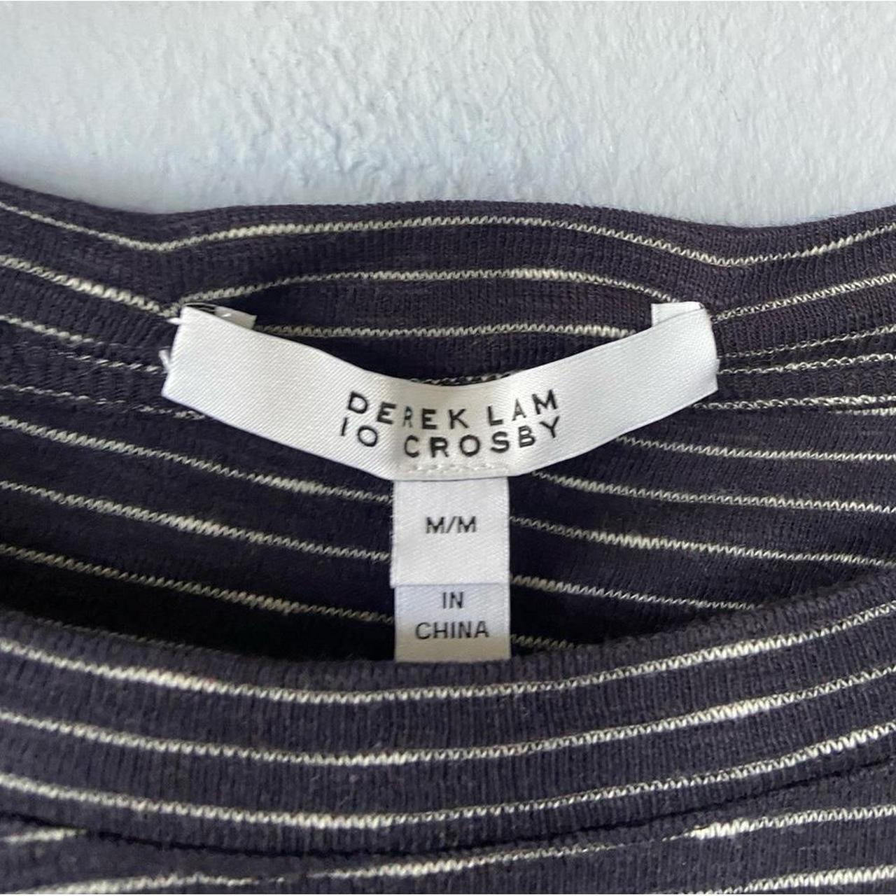 Derek Lam 10 Crosby Navy Split Back Long Sleeve Tee... - Depop