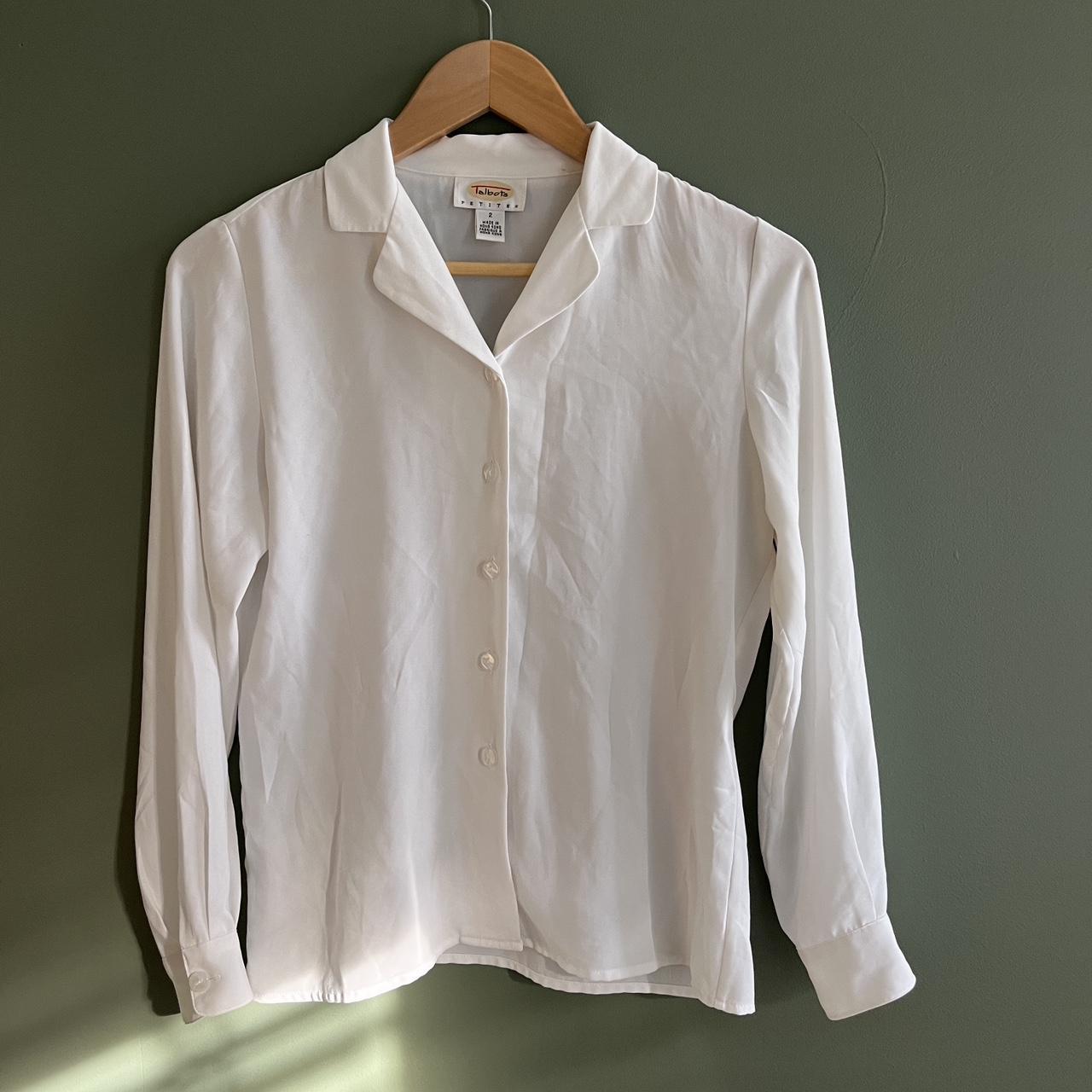 Talbots Women's White Blouse | Depop