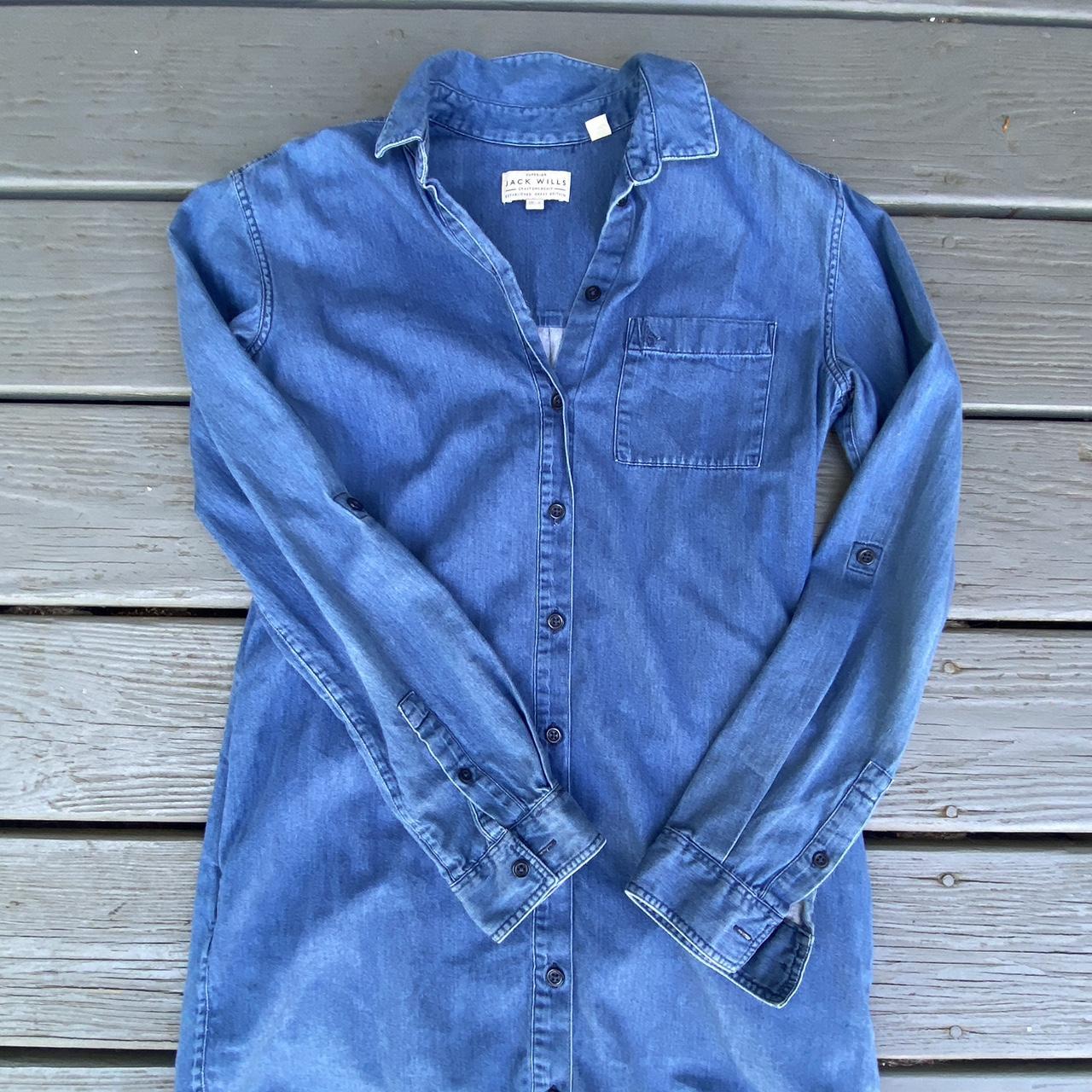 Jack Wills Women's Navy and Blue Dress | Depop