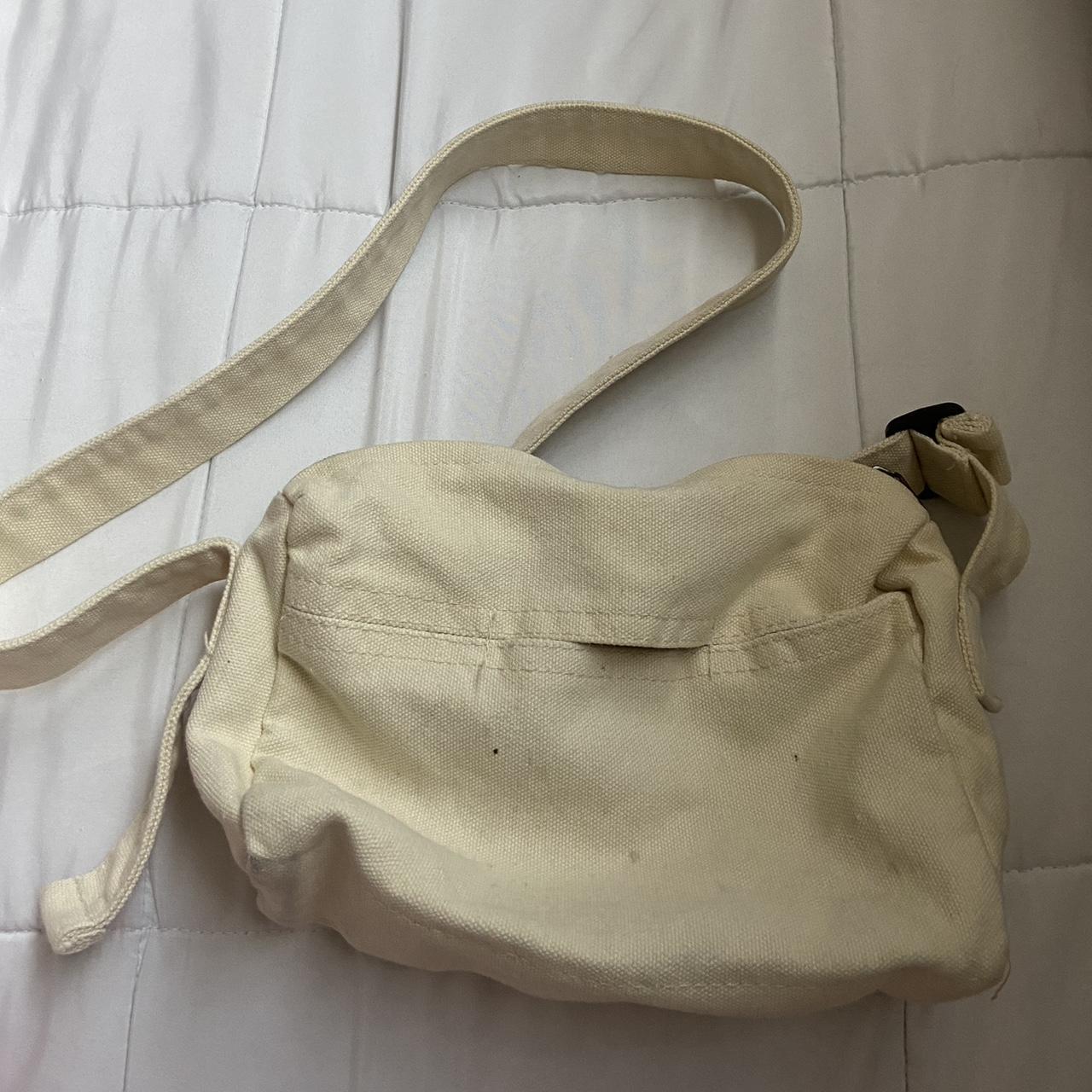 tan messenger bag! it’s a little small but it does... - Depop