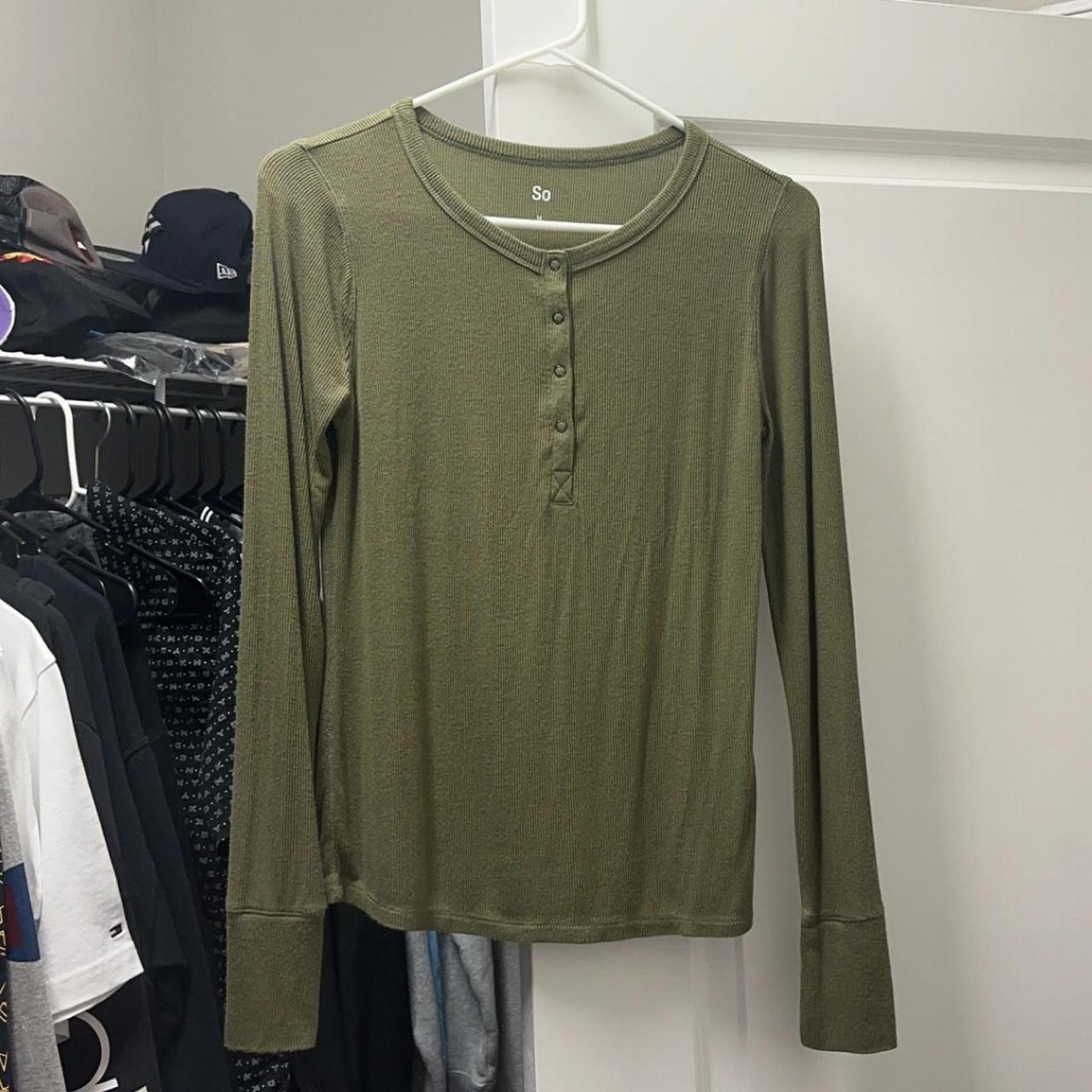 Olive green henley long sleeve Had for a while but... - Depop