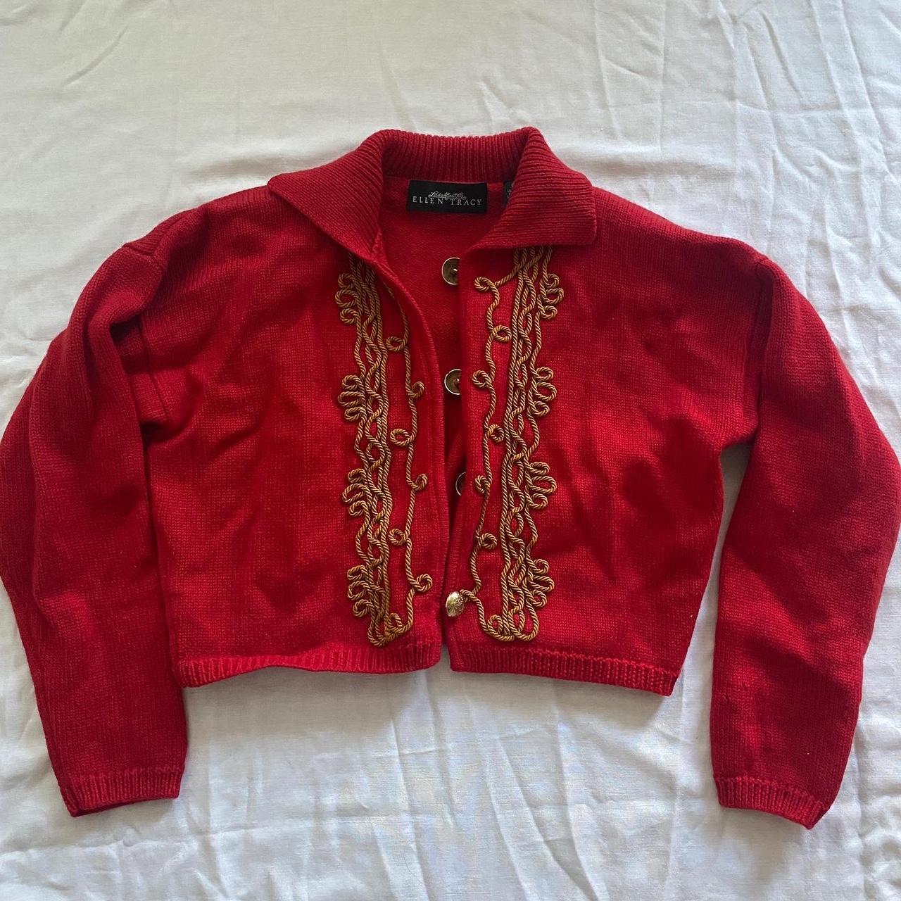 Ellen Tracy Women's Red and Gold Jacket