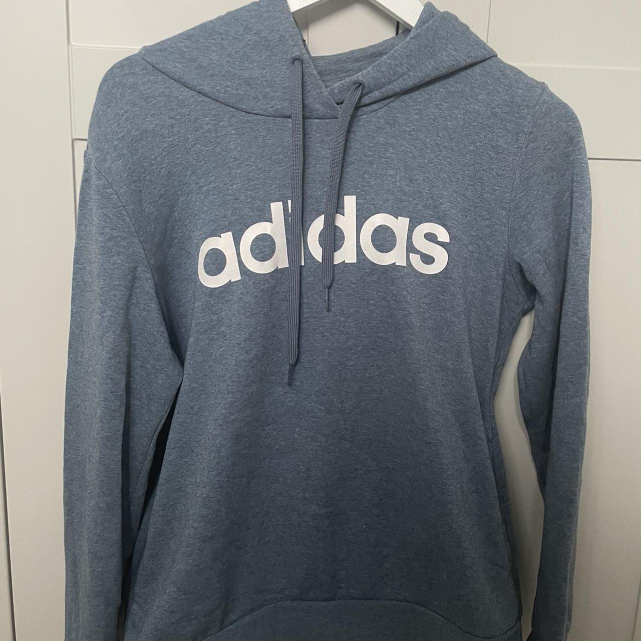 Blue adidas hoodie! 💙 Size M (would fit sizes 6-10)... - Depop