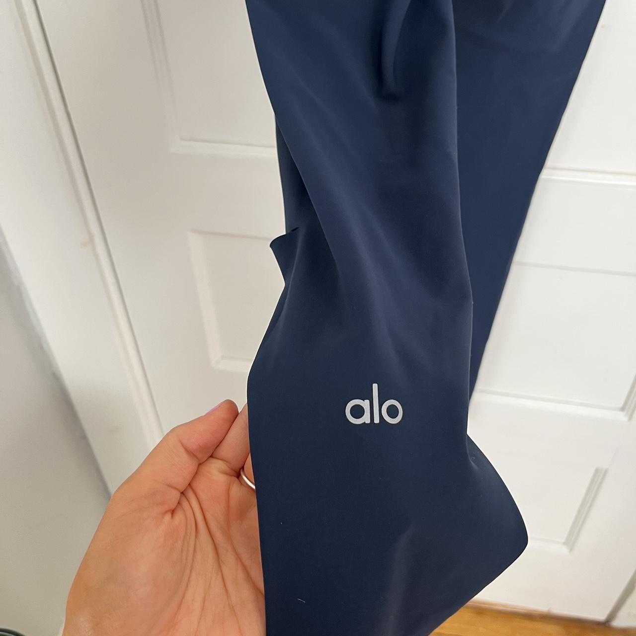 Blue ALO Leggings with rips. Size XS. - Depop