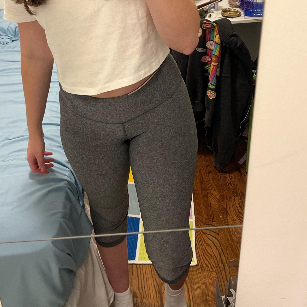 Grey cropped Lululemon leggings, fits sizes 2-6.