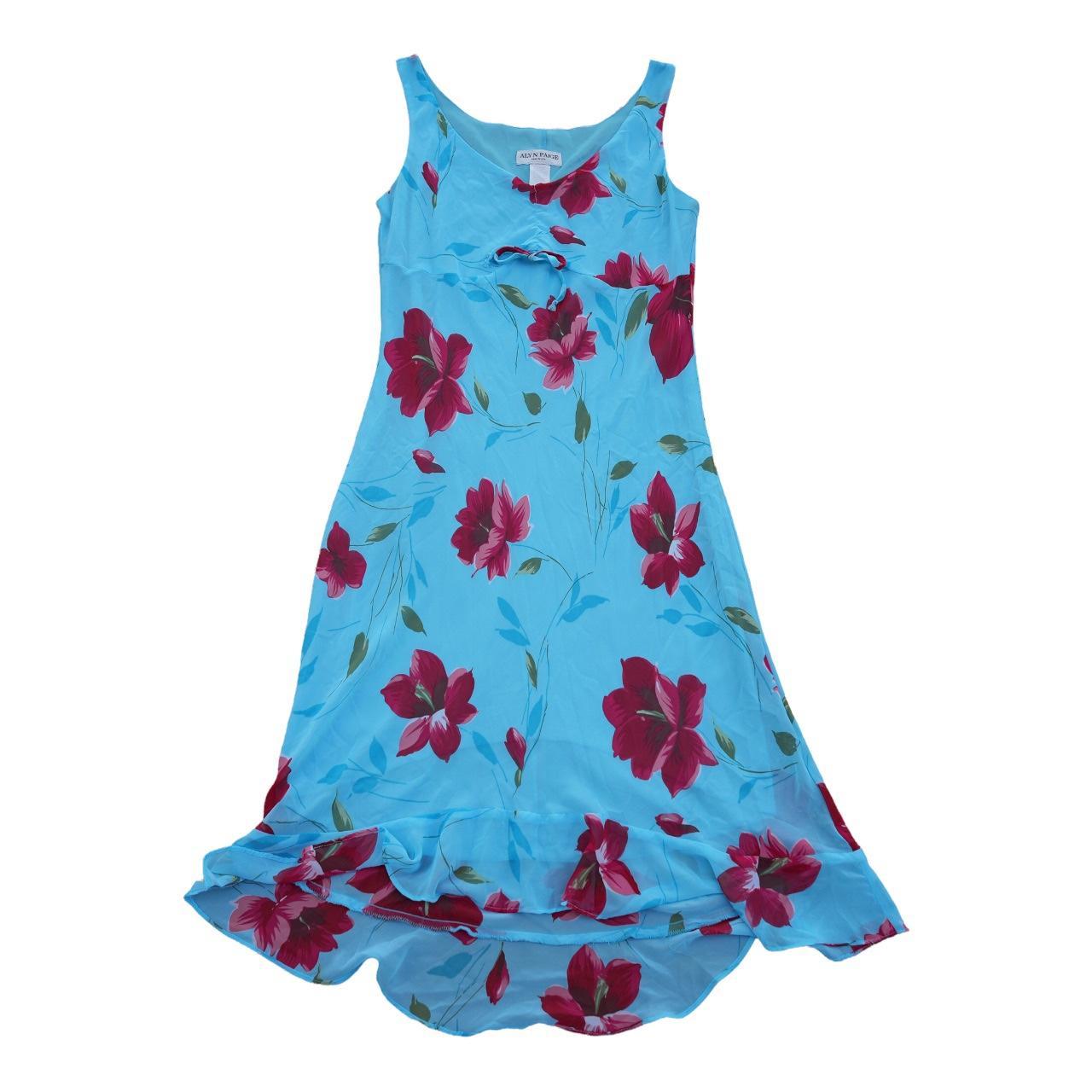 PAIGE Women's Blue and Red Dress (6)