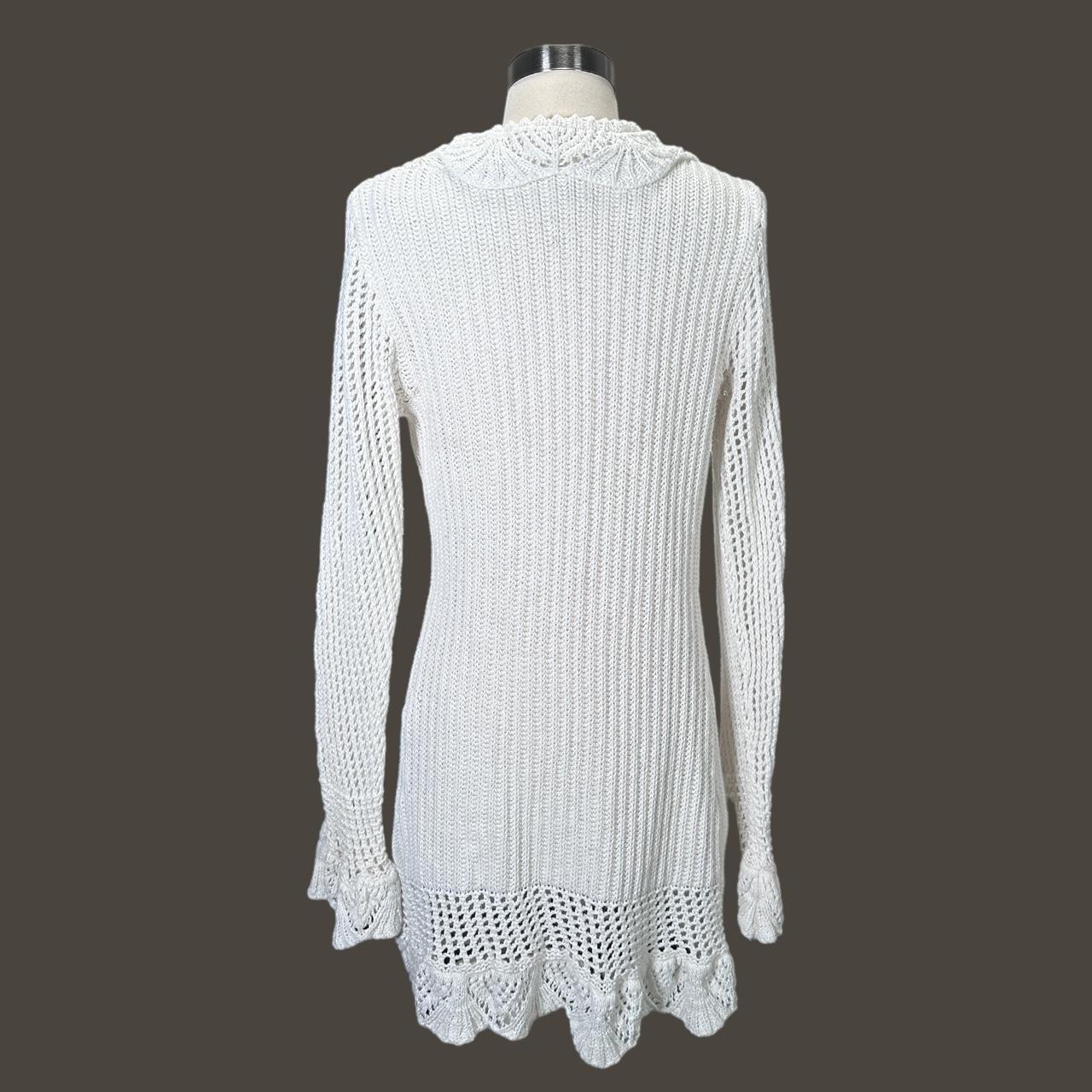 White Crochet Cardigan by No Boundaries Size... Depop