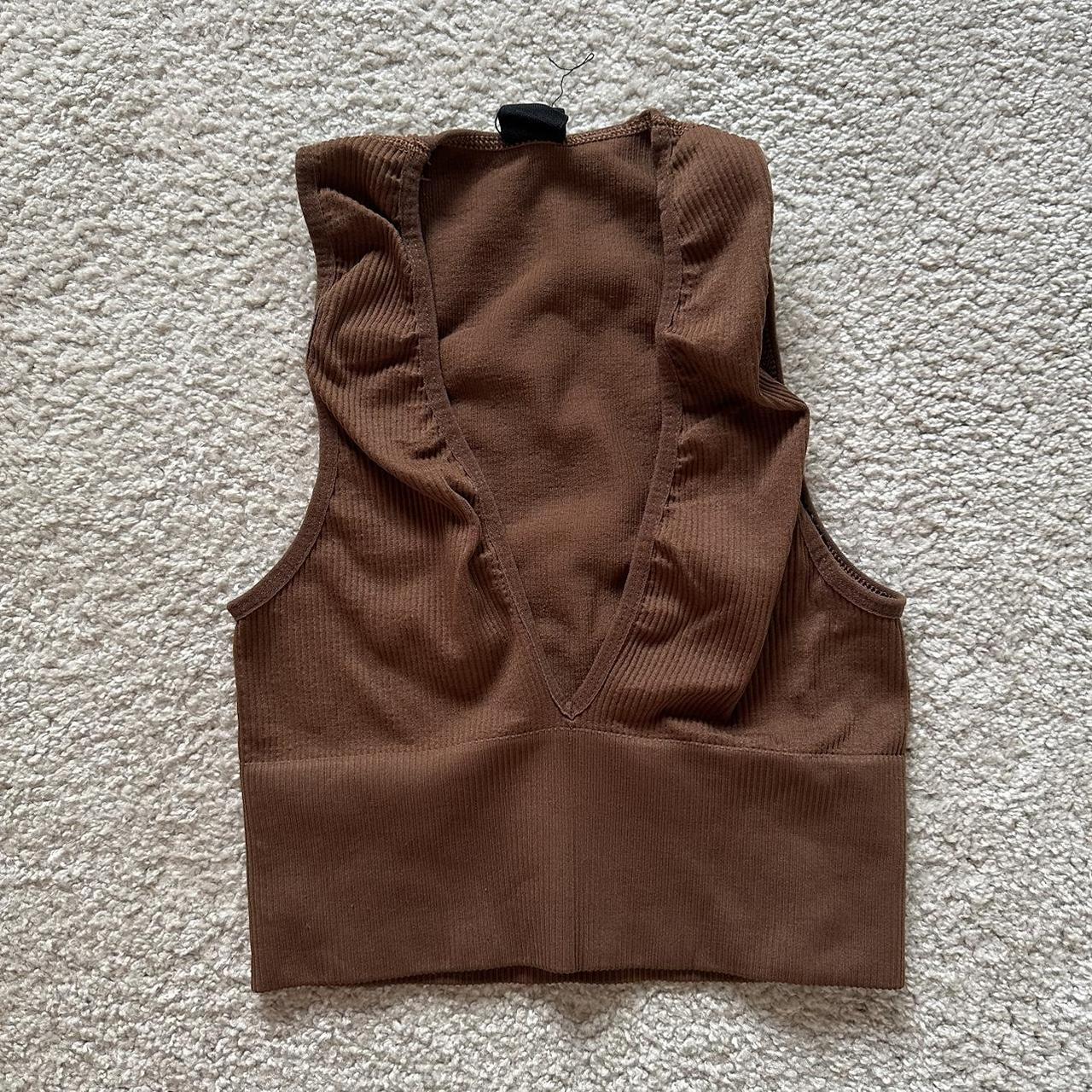Brown urban outfitters Josie ribbed vest crop top