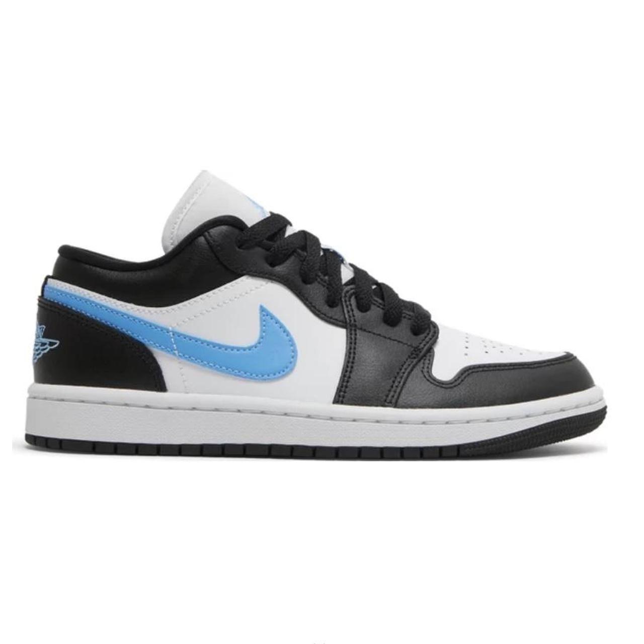 black and blue jordans low top