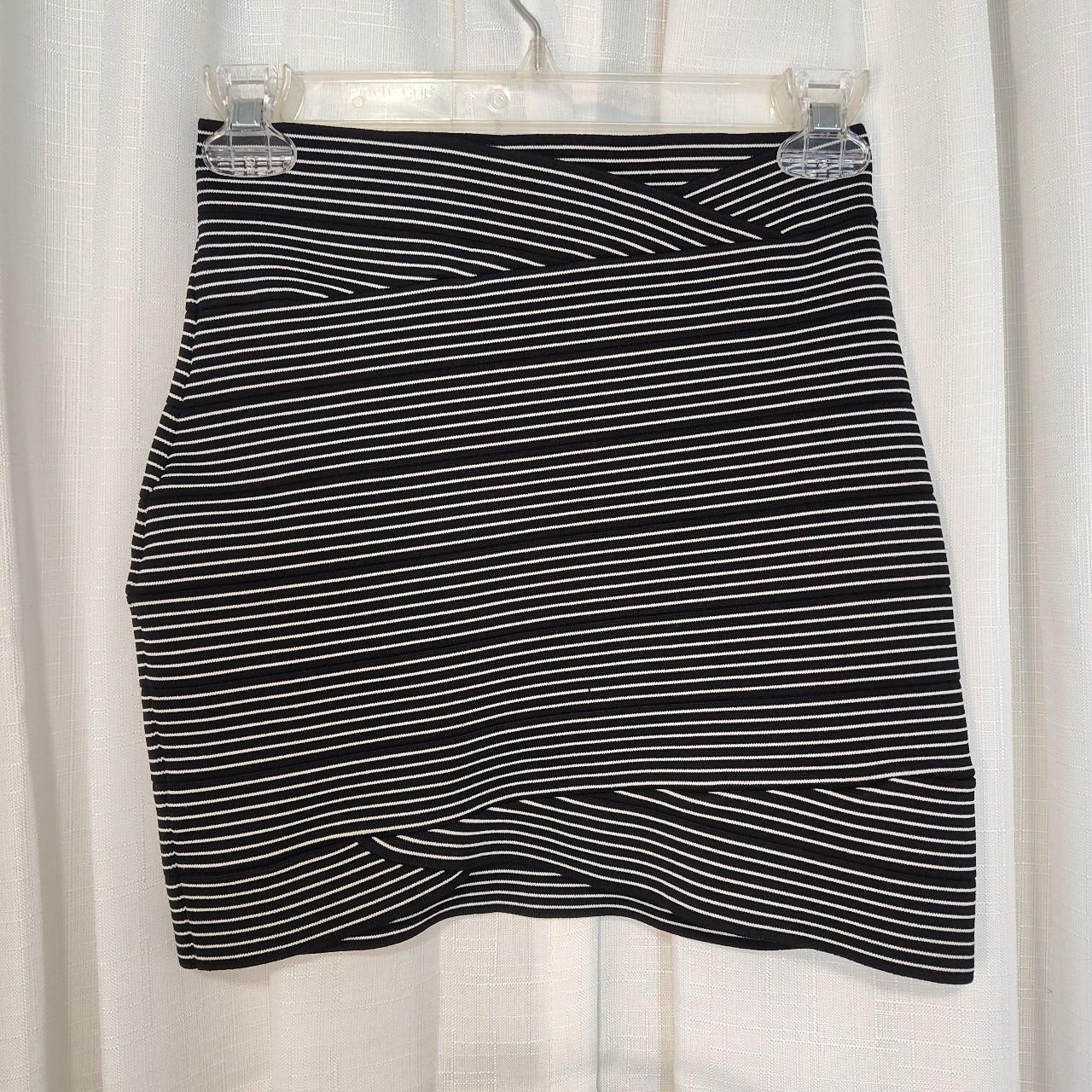 BCBG Max Azria Bandage Mini Skirt Black and White