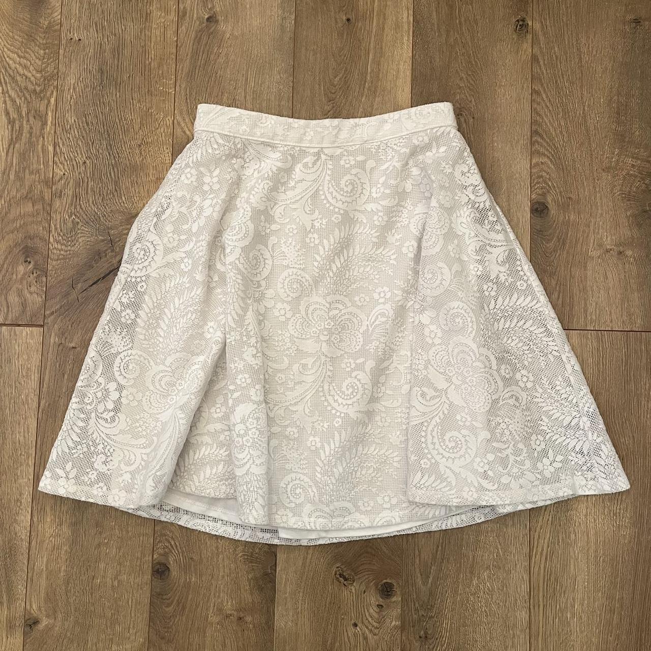 Vintage flared knee-length coquette fairy skirt -... - Depop