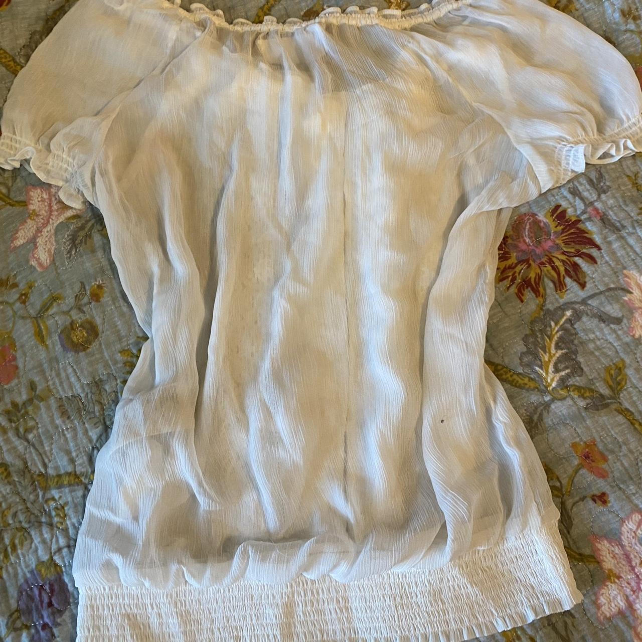 White Frilly Top Medium Abercrombie And Fitch Depop