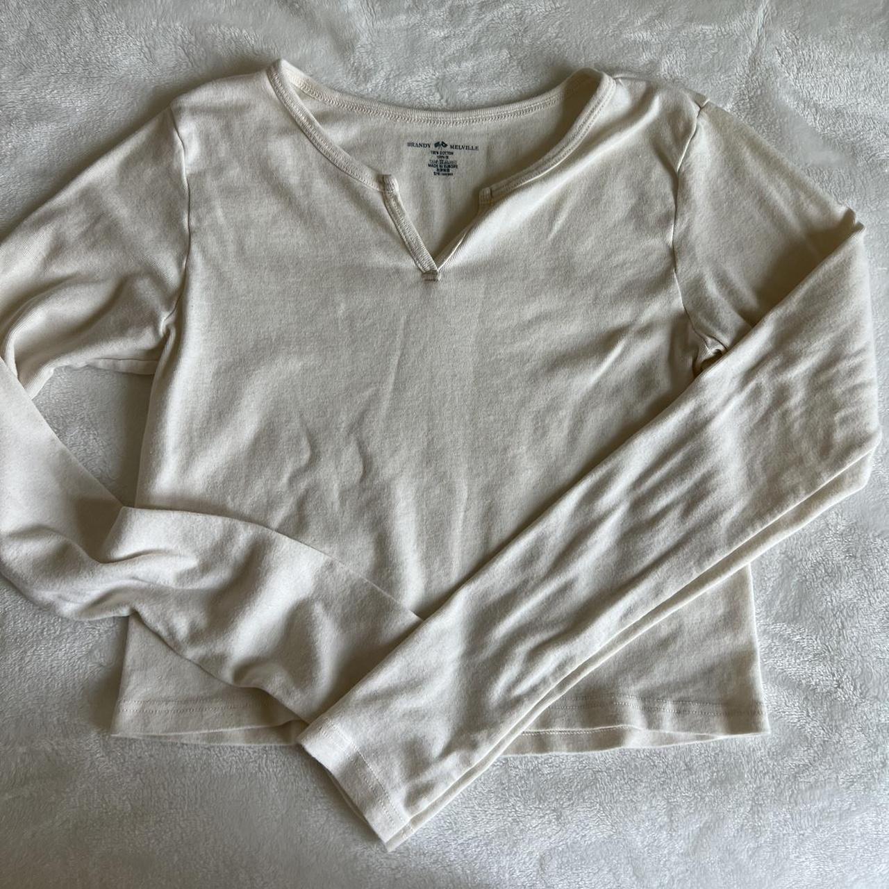 Brandy Melville Women's Cream Top Depop