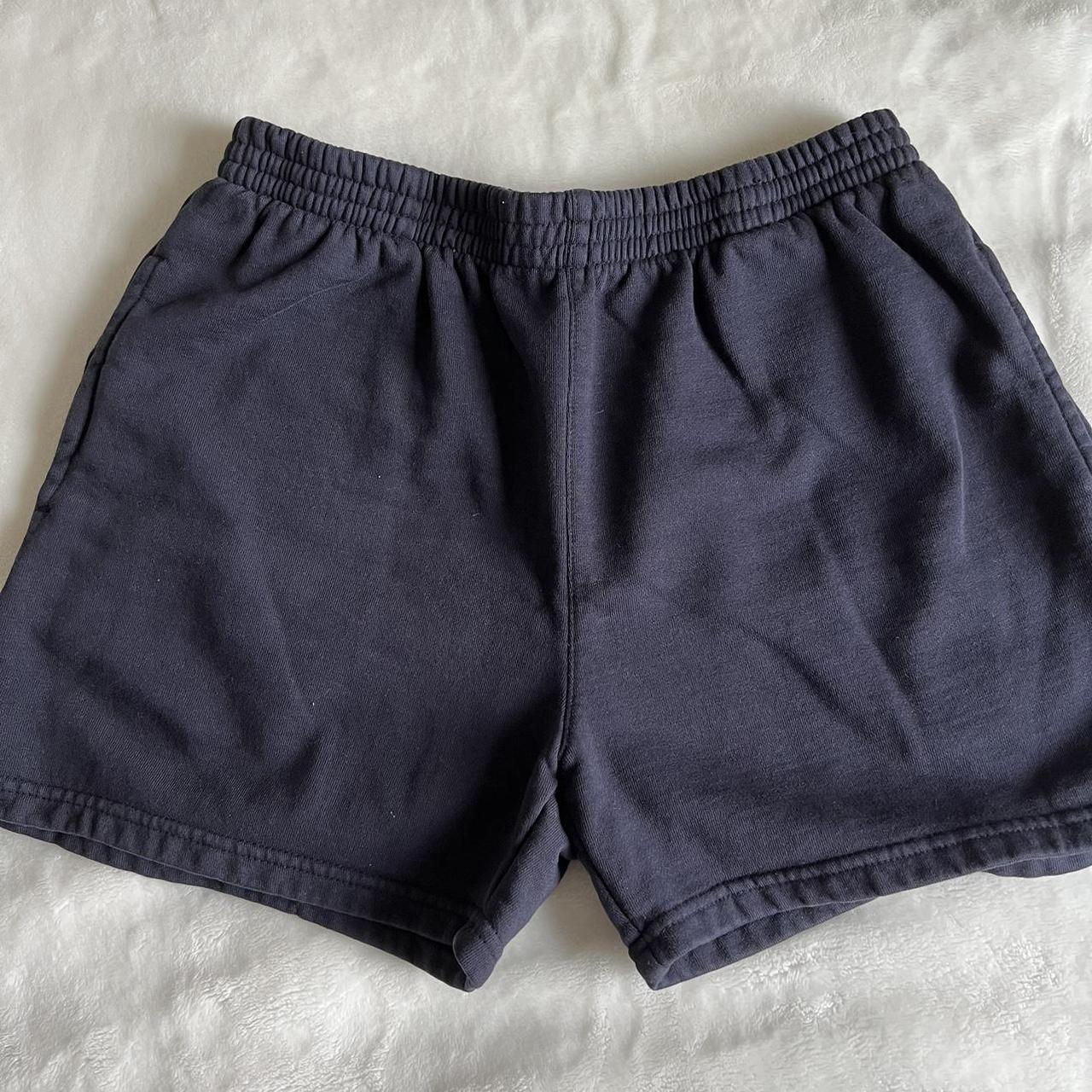 brandy melville rosa soft sweatshorts in navy 12”... - Depop