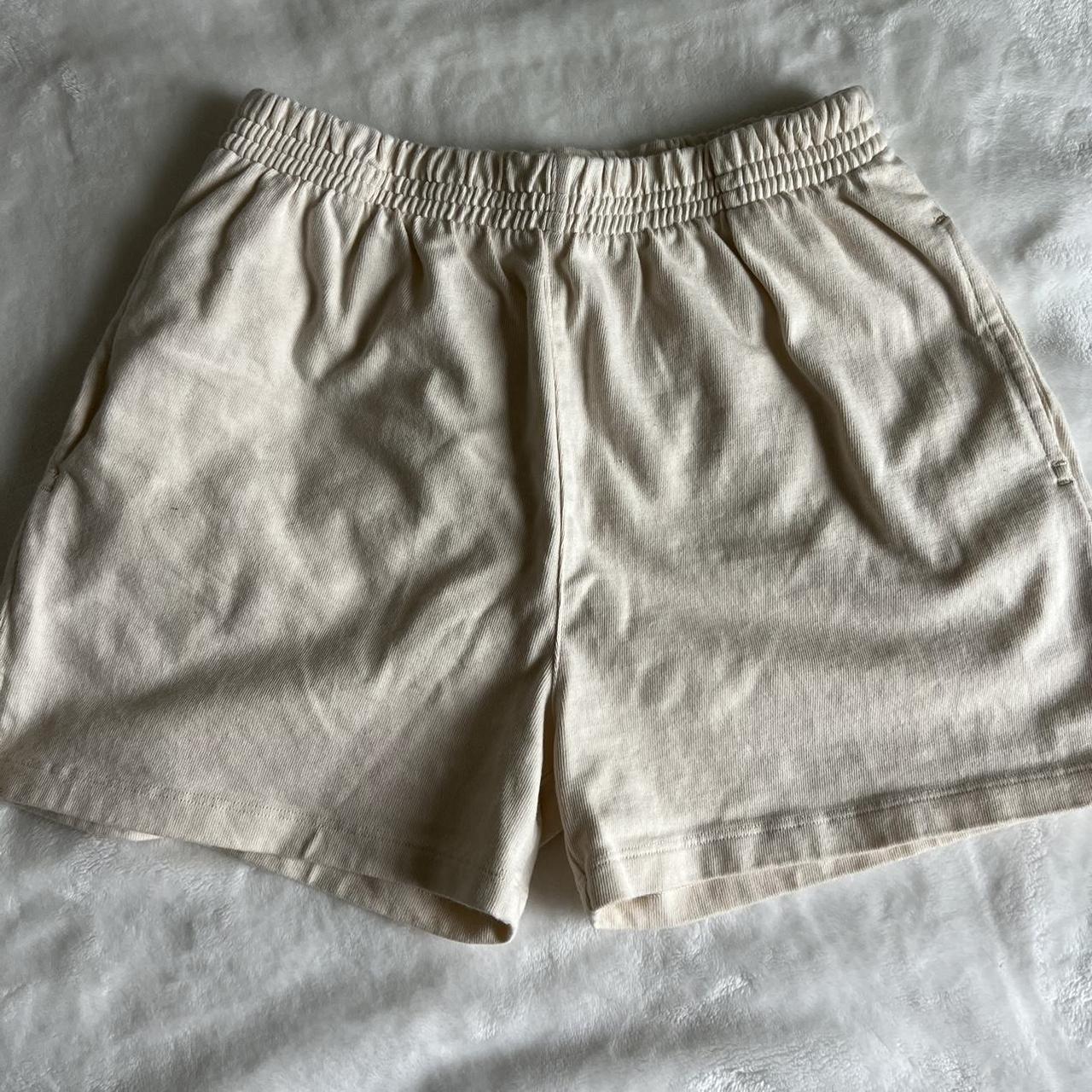 brandy melville rosa sweatshorts in cream 19”... - Depop