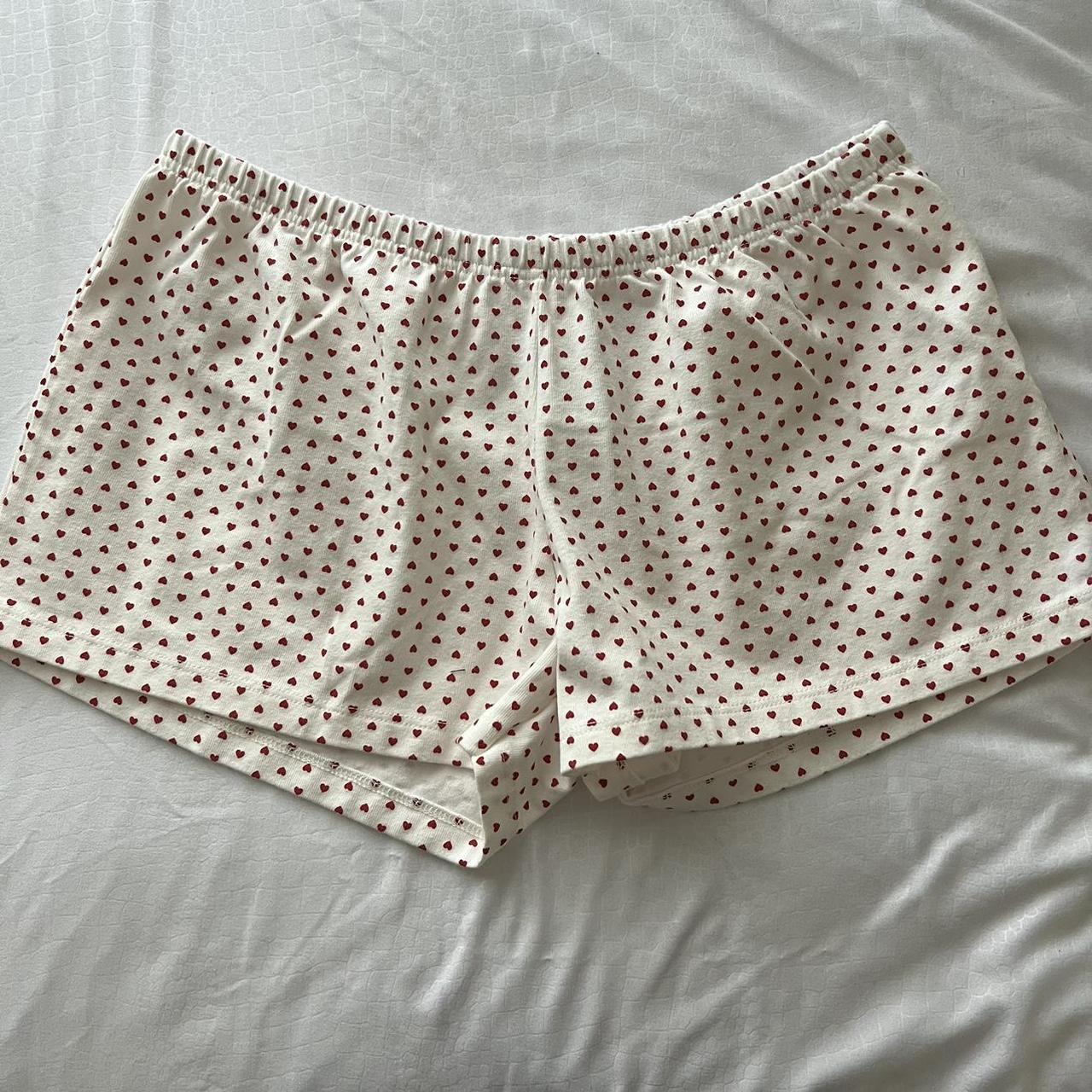 brandy melville emery heart shorts new with tags!... - Depop