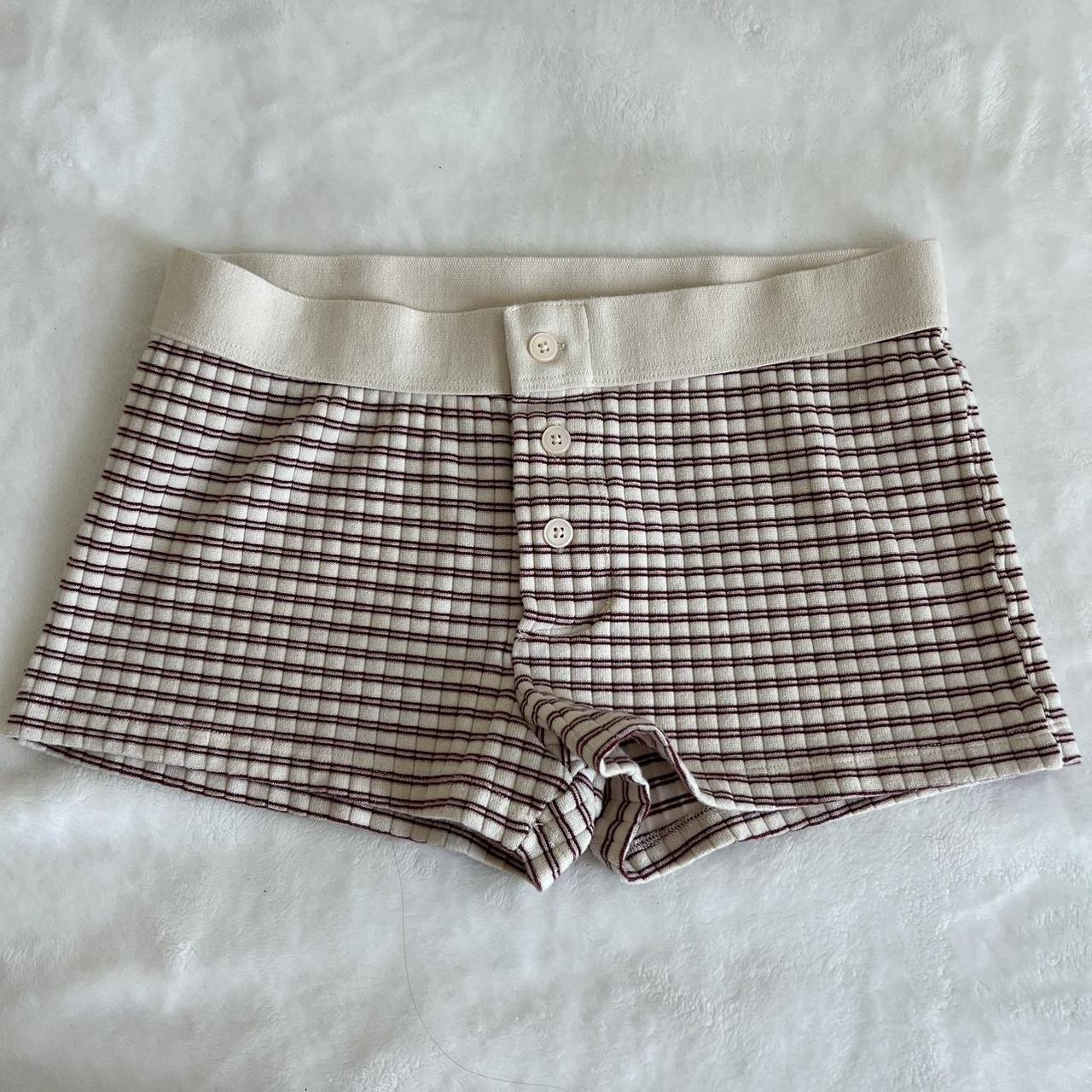 brandy melville striped boy short underwear 9.5”... - Depop