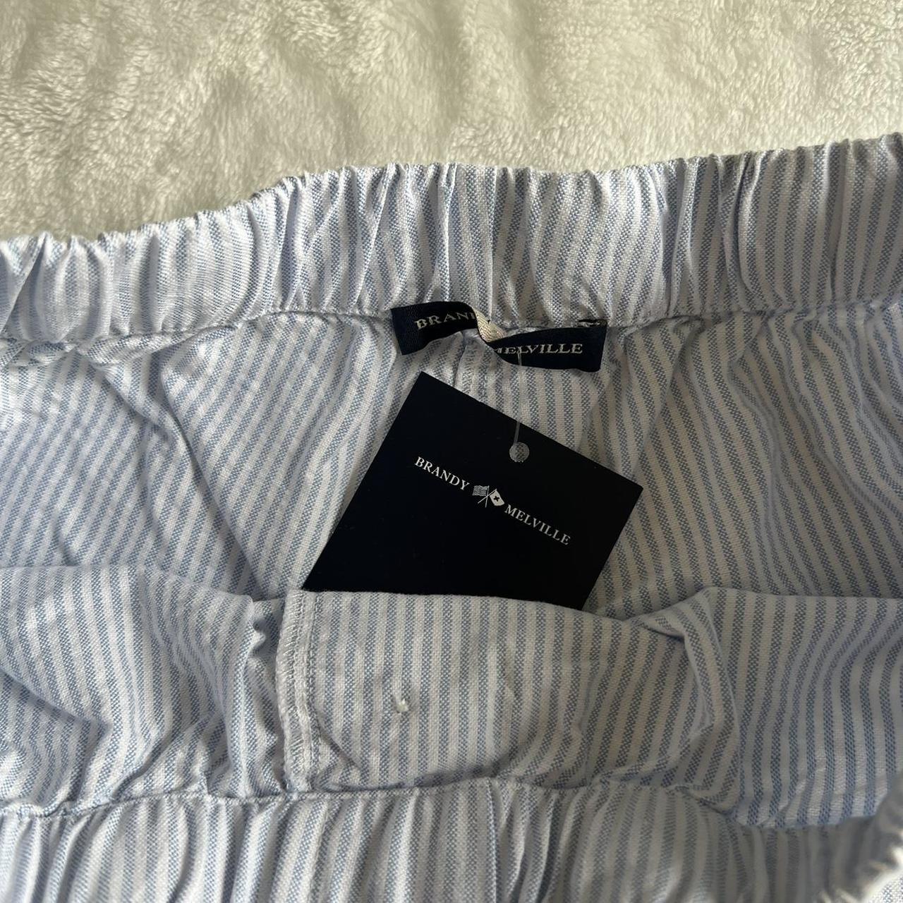 brandy melville keira striped boxer shorts new with... - Depop
