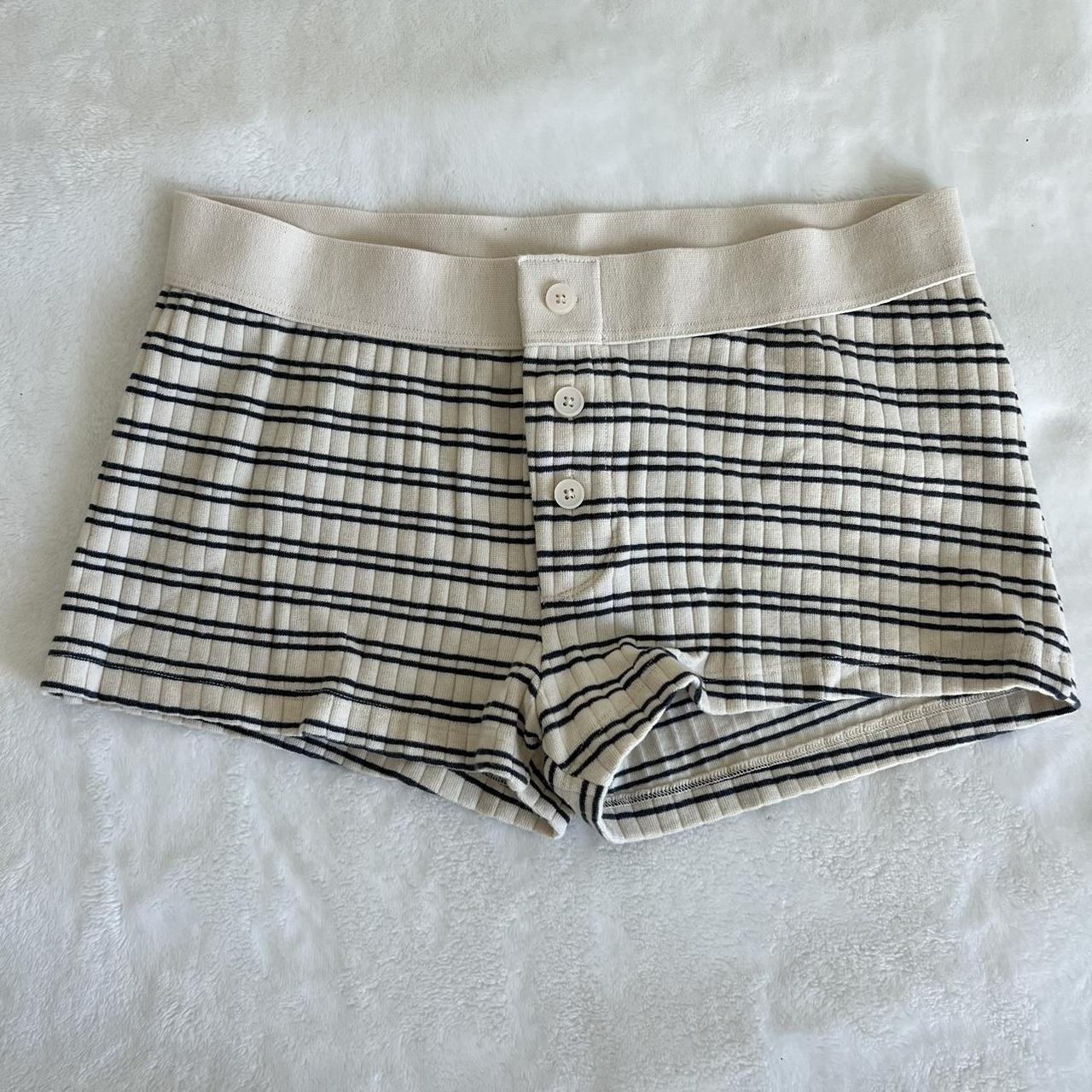 Brandy Melville Black White Stripes Boy Short Stripe Underwear