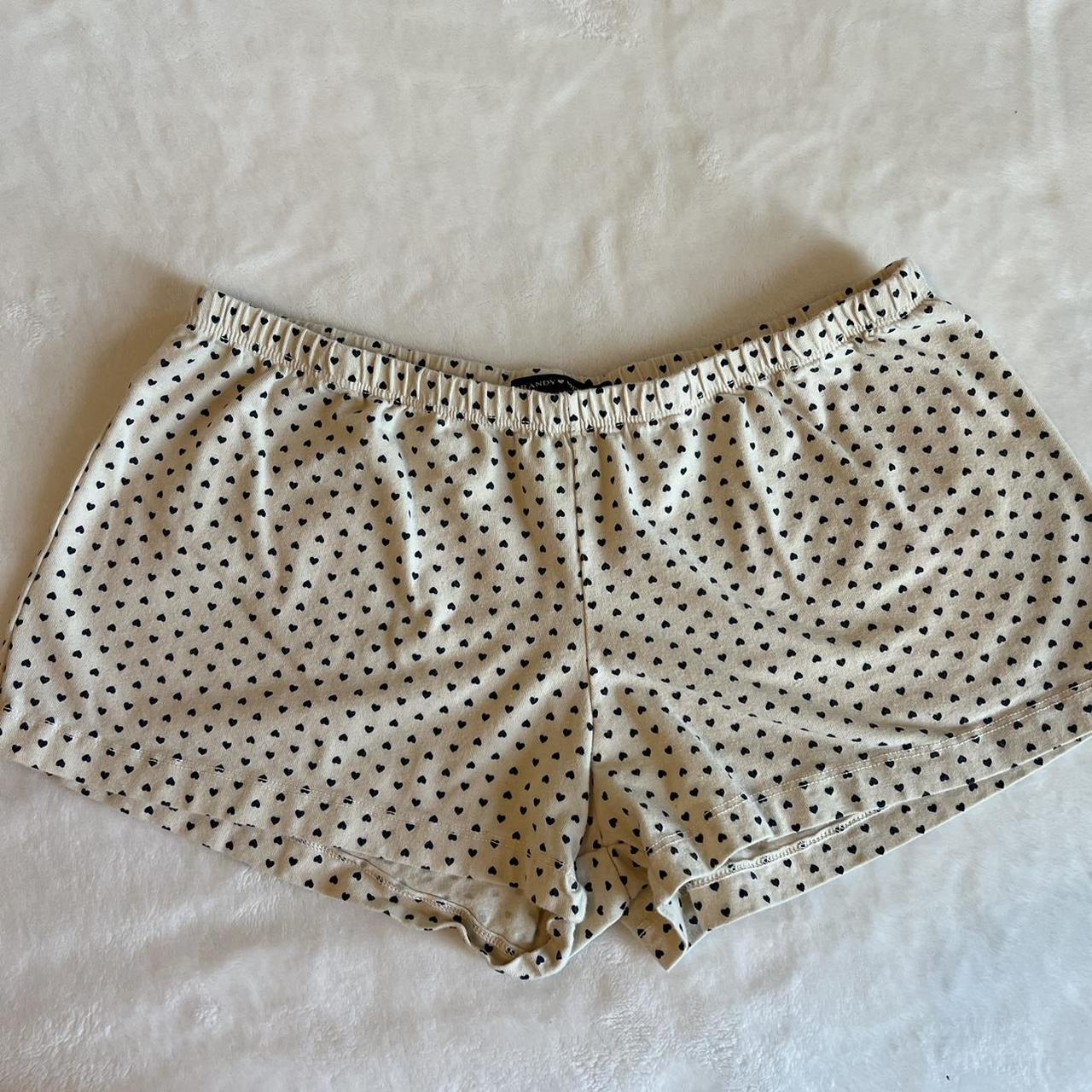 brandy melville emery heart sweatshorts 10”... - Depop