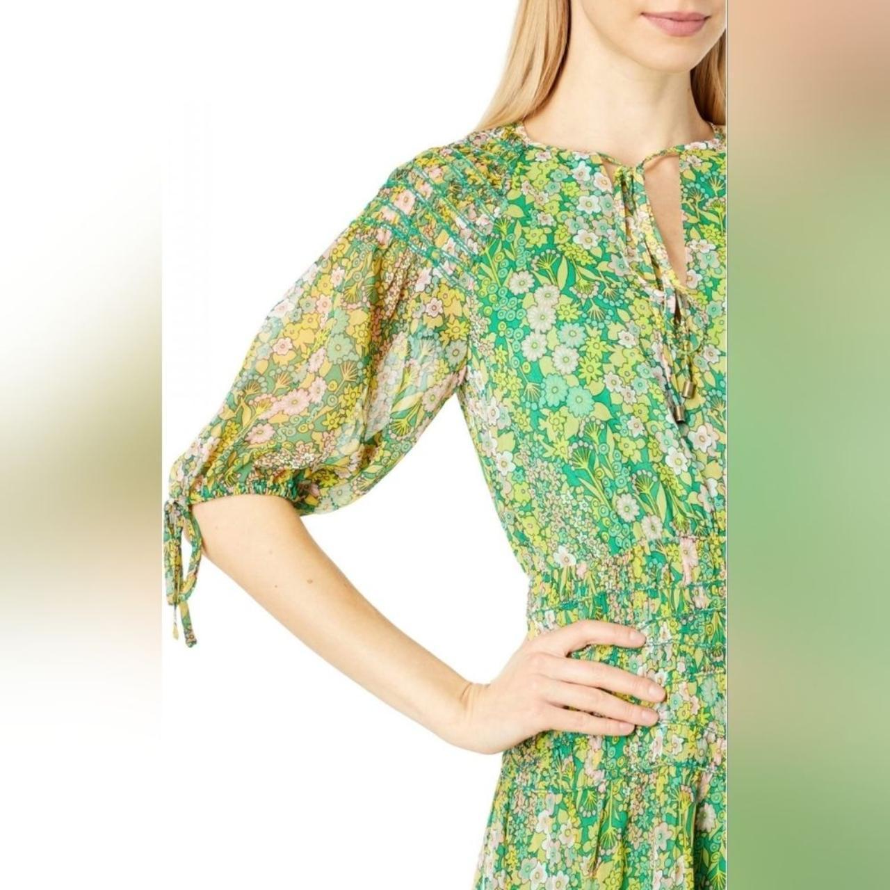 NWT Ted Baker Ursille Smocking Midi Dress with Neck | Depop