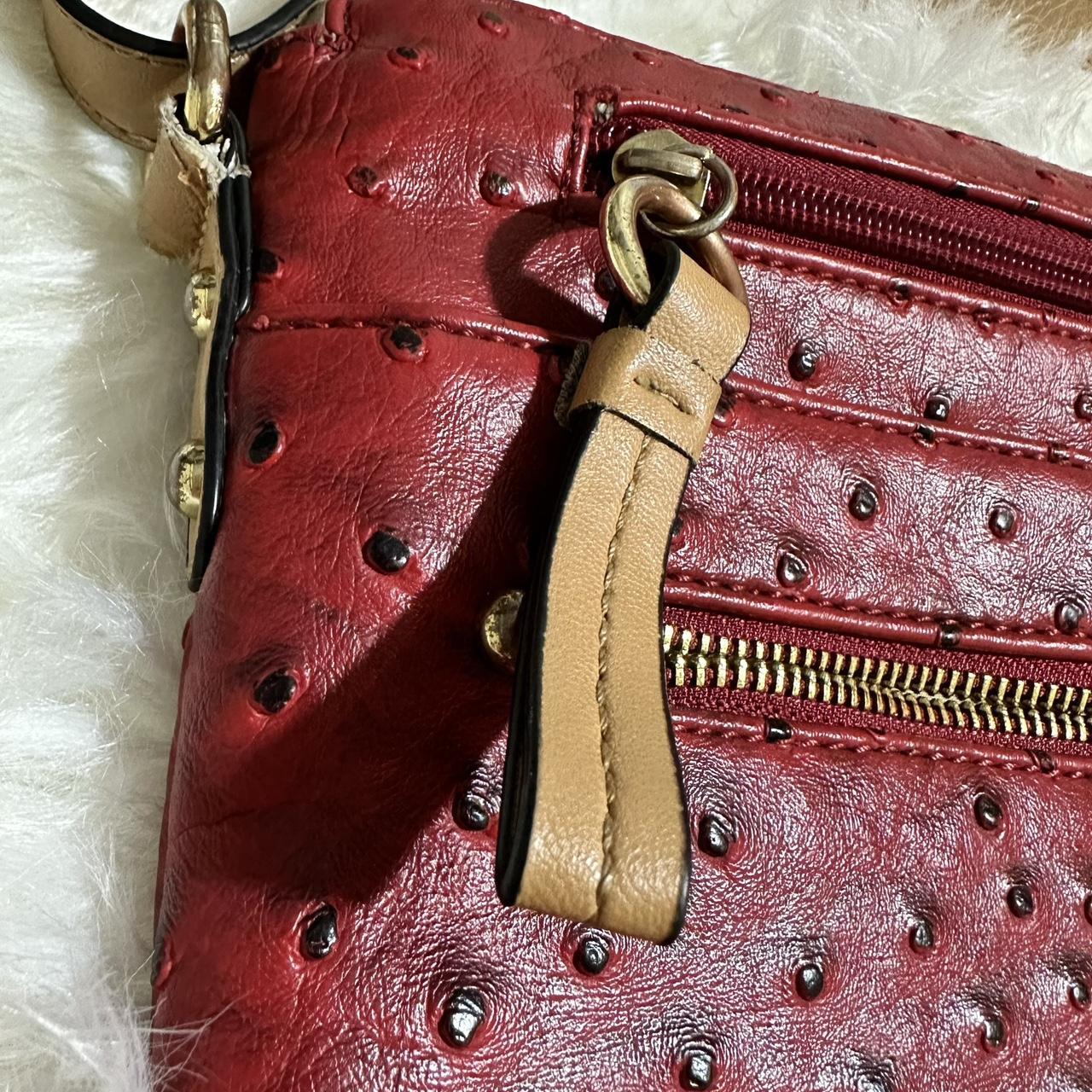 Giani Bernini Red Leather Crossbody Wallet on a - Depop