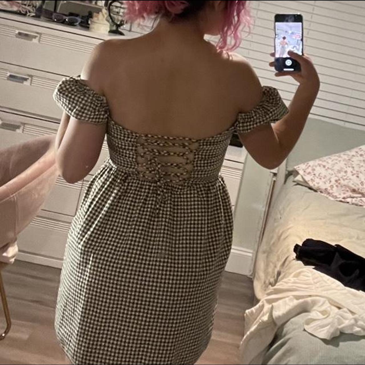 Super adorable brown gingham dress (with pockets)... - Depop